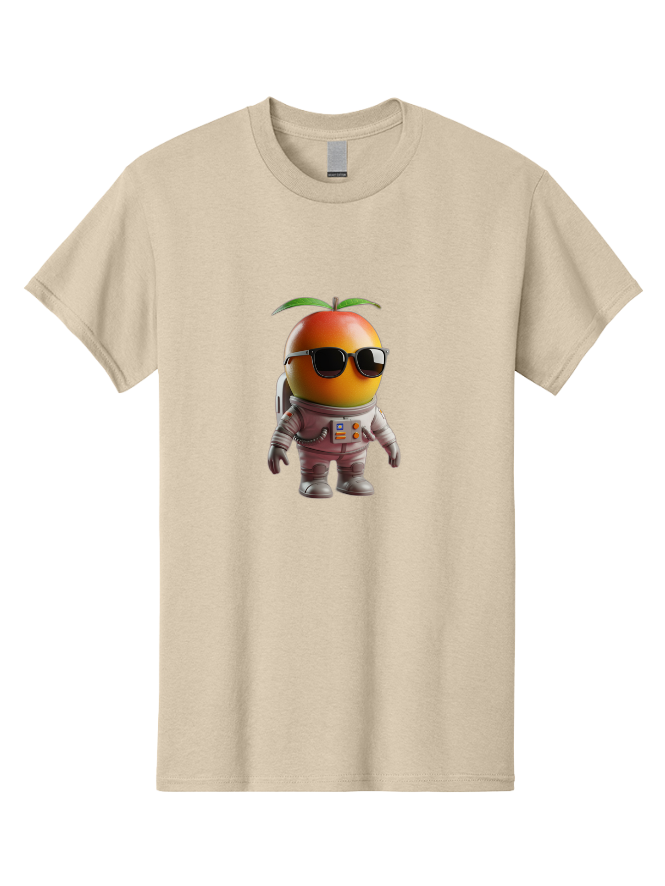 Astronaut-Peach Men'S Graphic Tee, 100% Cotton, Comfortable Casual Summer Wear, Machine Washable, Mango Astronaut, Space Suit, Trendy Shades, Cartoon Character, Orange Fruit, Astronaut Costume, Futuristic Design, Cool Glasses, Space Adventure, Bab653