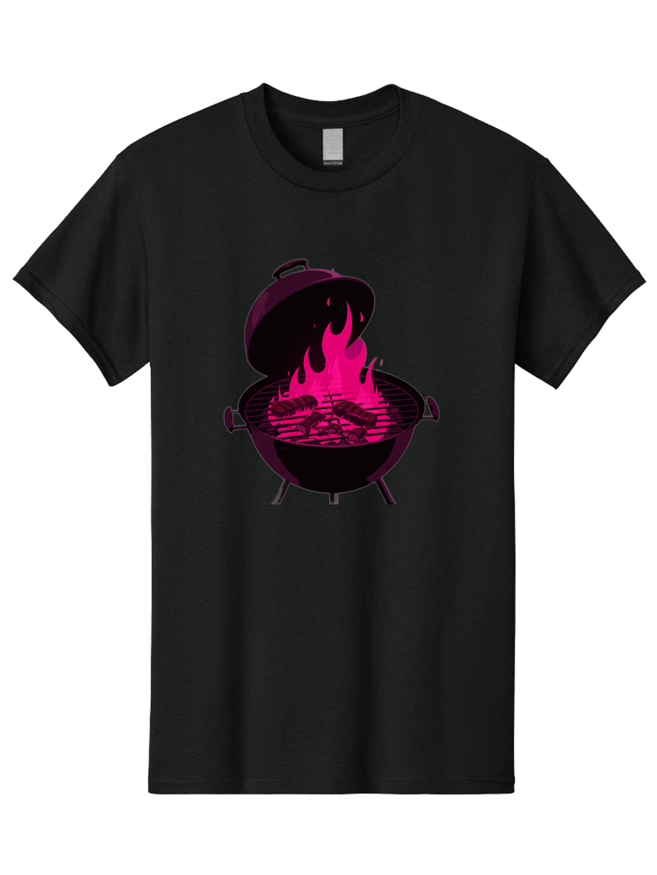 Barbecue-Grill-4 Men'S Graphic Tee, 100% Cotton, Comfortable Casual Summer Wear, Machine Washable, Barbecue Grill, Grilling Meat, Hot Flames, Cooking Outdoors, Summer Food, Grilling Burgers Bab658