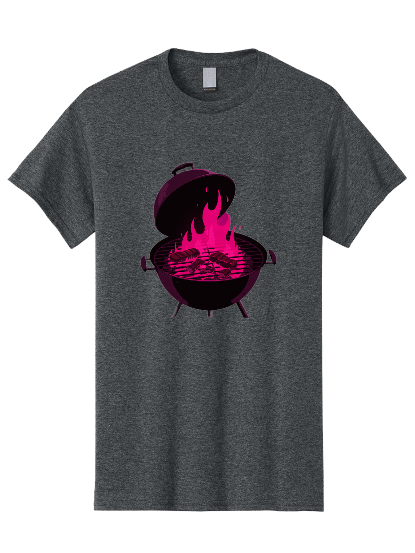 Barbecue-Grill-4 Men'S Graphic Tee, 100% Cotton, Comfortable Casual Summer Wear, Machine Washable, Barbecue Grill, Grilling Meat, Hot Flames, Cooking Outdoors, Summer Food, Grilling Burgers Bab658