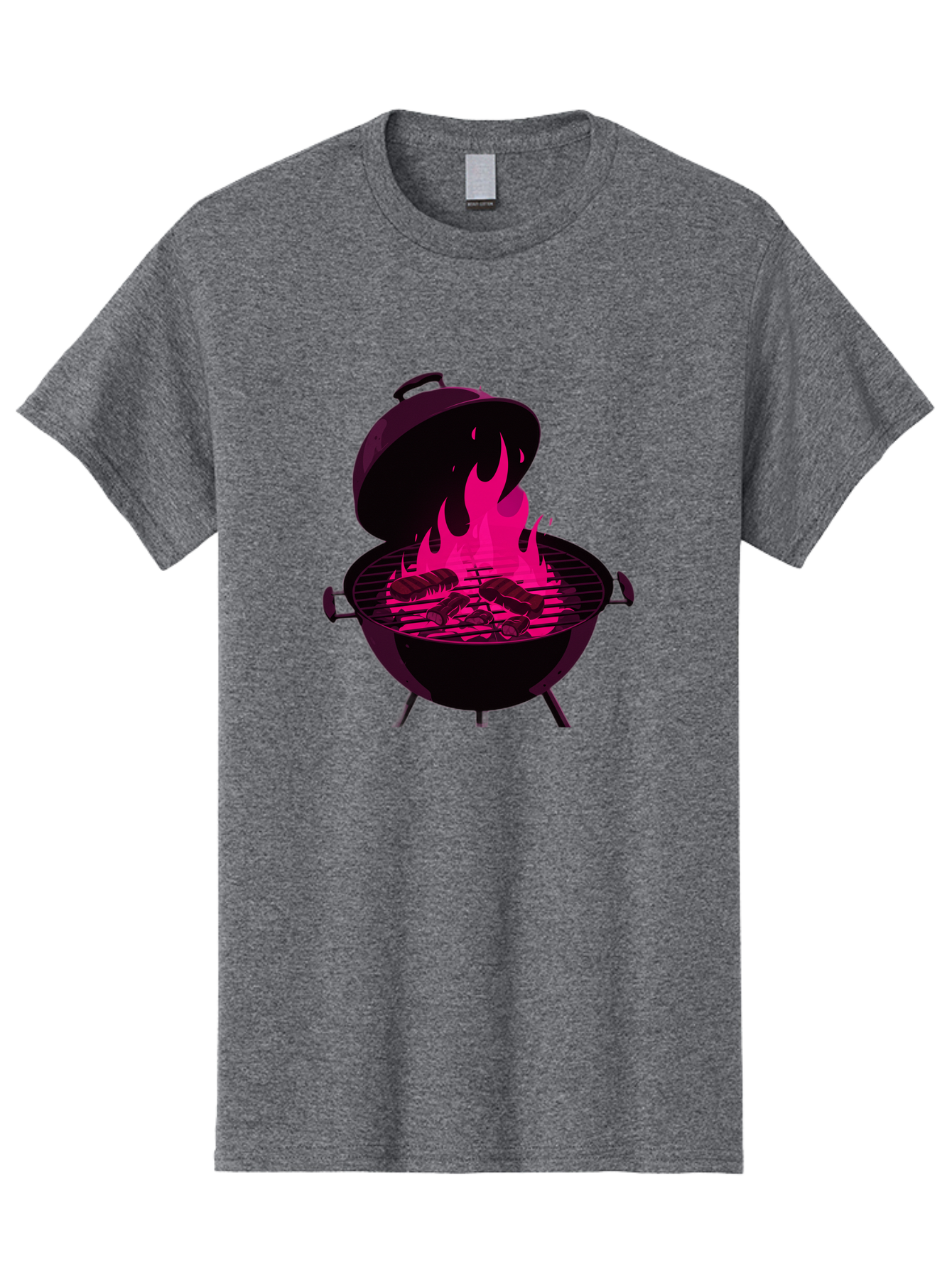 Barbecue-Grill-4 Men'S Graphic Tee, 100% Cotton, Comfortable Casual Summer Wear, Machine Washable, Barbecue Grill, Grilling Meat, Hot Flames, Cooking Outdoors, Summer Food, Grilling Burgers Bab658