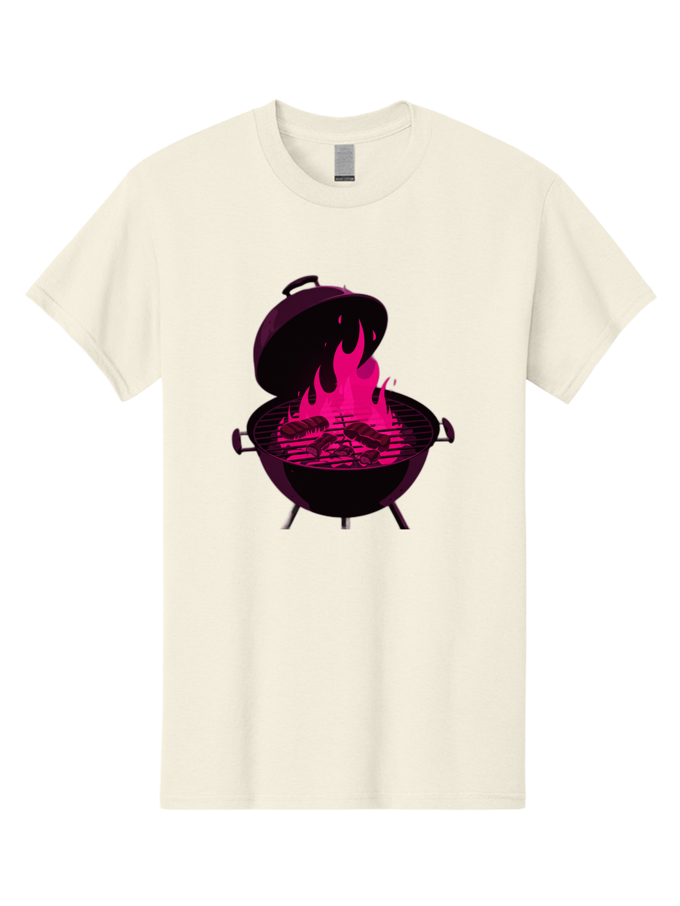 Barbecue-Grill-4 Men'S Graphic Tee, 100% Cotton, Comfortable Casual Summer Wear, Machine Washable, Barbecue Grill, Grilling Meat, Hot Flames, Cooking Outdoors, Summer Food, Grilling Burgers Bab658