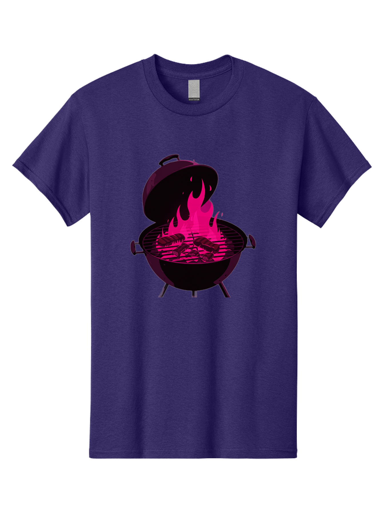 Barbecue-Grill-4 Men'S Graphic Tee, 100% Cotton, Comfortable Casual Summer Wear, Machine Washable, Barbecue Grill, Grilling Meat, Hot Flames, Cooking Outdoors, Summer Food, Grilling Burgers Bab658