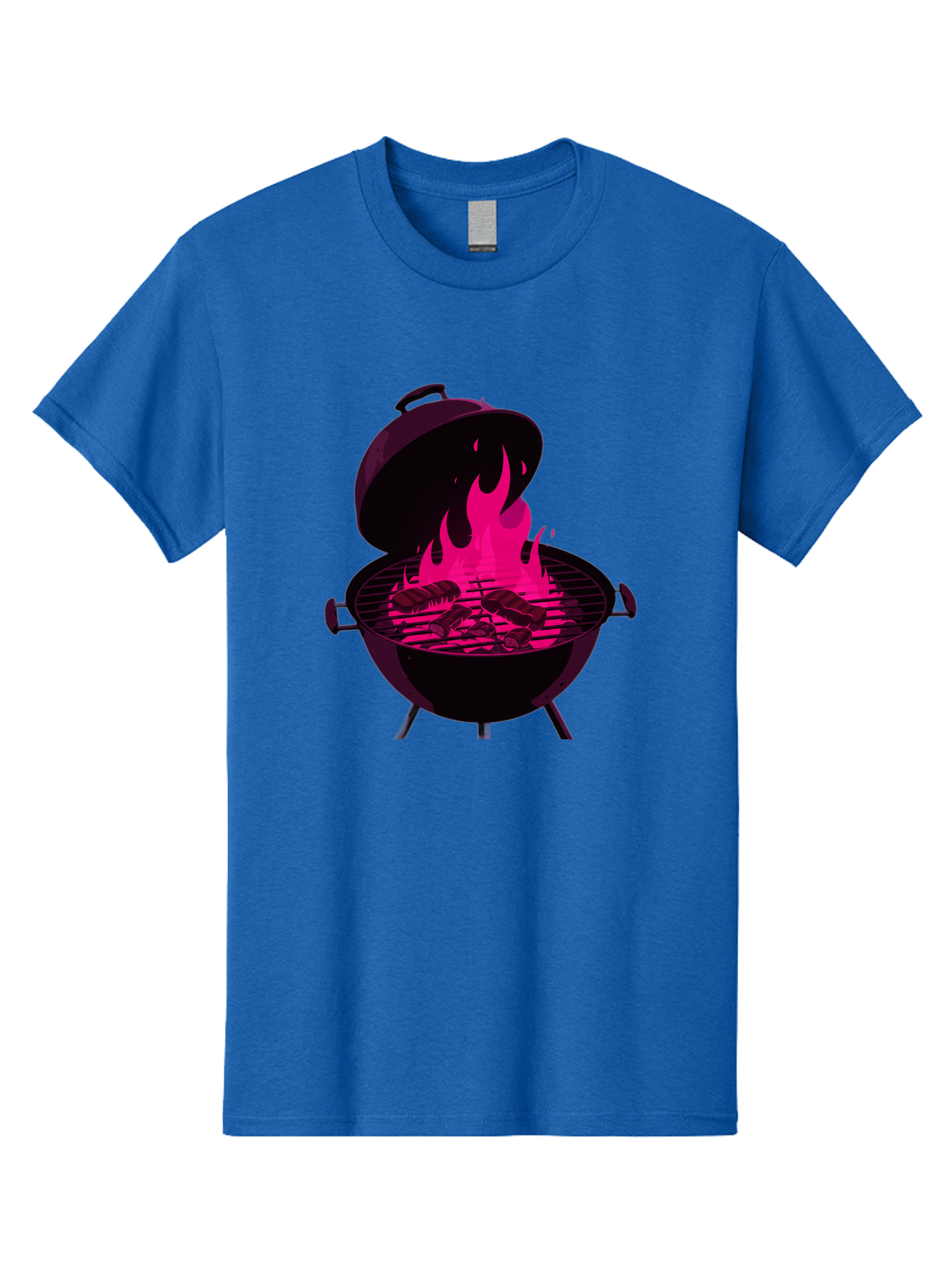 Barbecue-Grill-4 Men'S Graphic Tee, 100% Cotton, Comfortable Casual Summer Wear, Machine Washable, Barbecue Grill, Grilling Meat, Hot Flames, Cooking Outdoors, Summer Food, Grilling Burgers Bab658