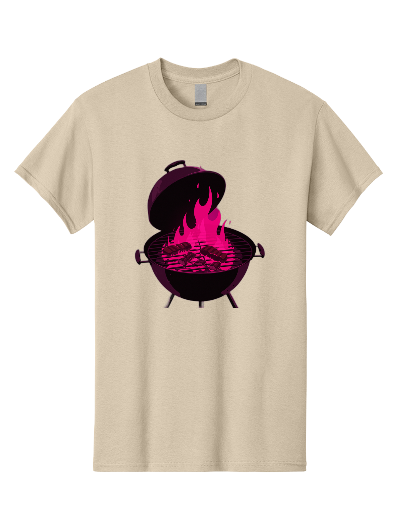 Barbecue-Grill-4 Men'S Graphic Tee, 100% Cotton, Comfortable Casual Summer Wear, Machine Washable, Barbecue Grill, Grilling Meat, Hot Flames, Cooking Outdoors, Summer Food, Grilling Burgers Bab658