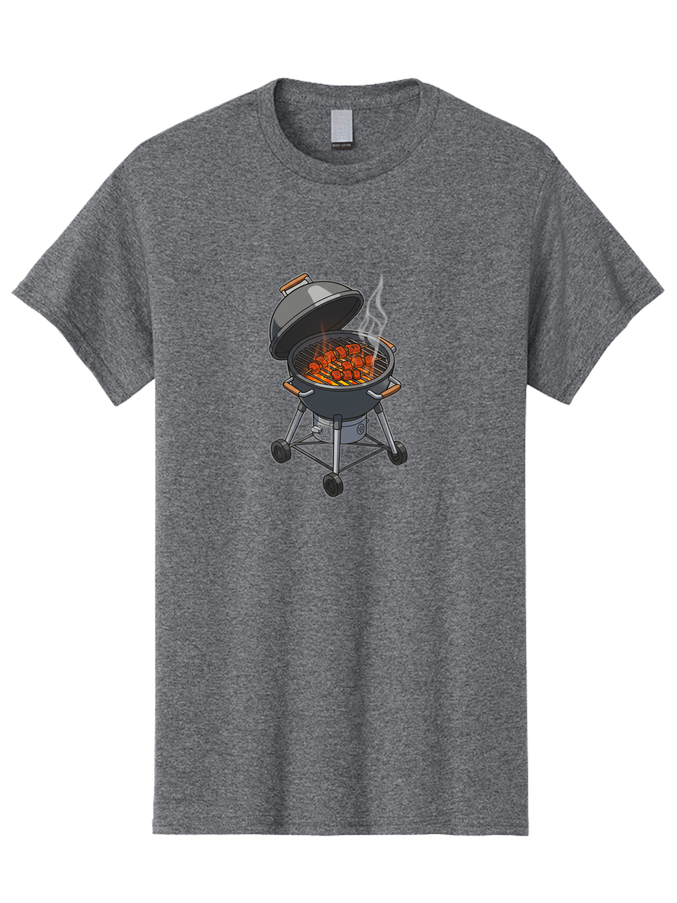 Barbecue-Grill-5 Men'S Graphic Tee, 100% Cotton, Comfortable Casual Summer Wear, Machine Washable, Barbecue Grill, Grilled Meats, Outdoor Cooking, Barbecue Ingredients, Charcoal Grill, Grilled Food, Summer Cooking, Barbecue Accessories, Bab659