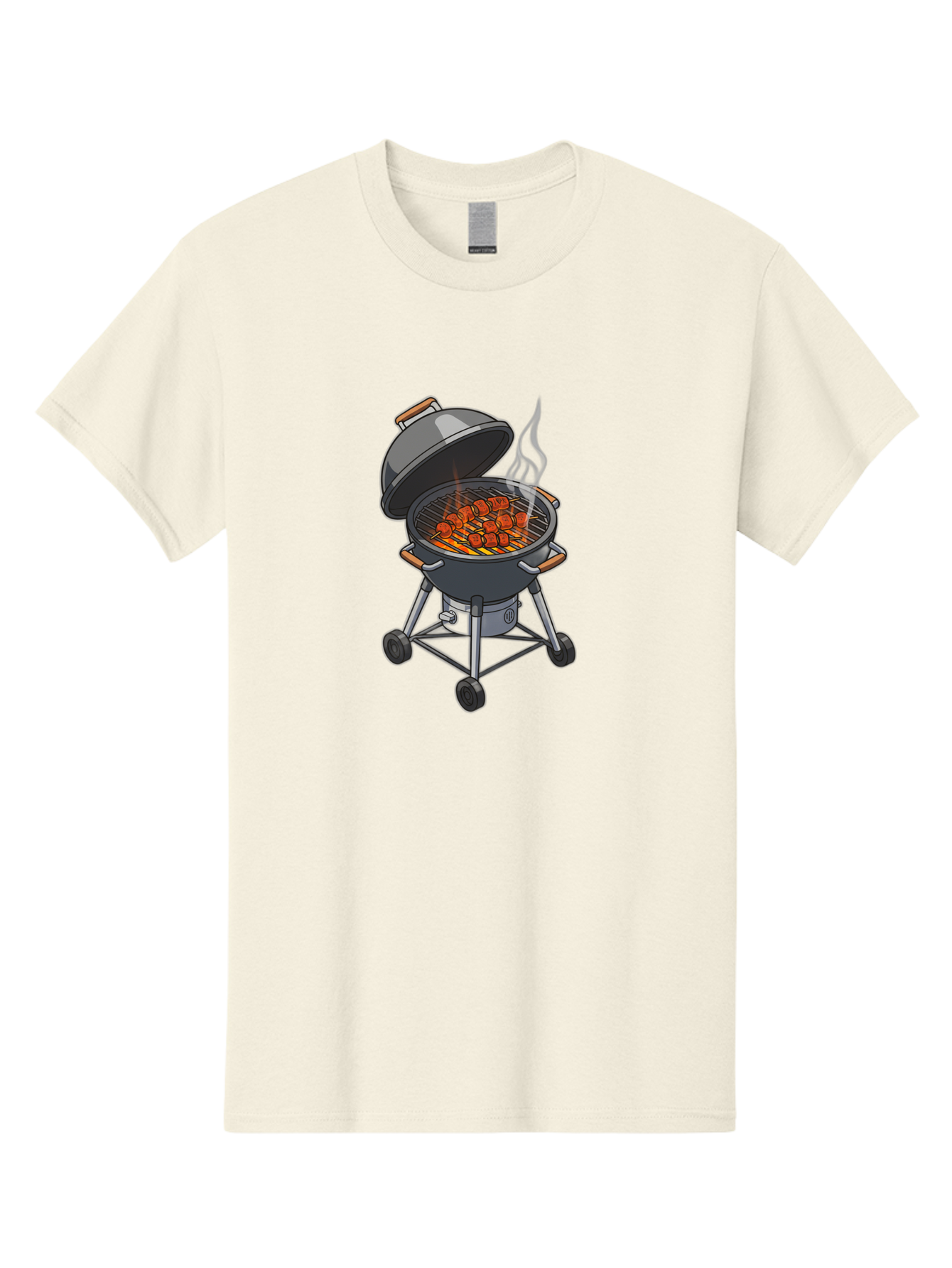 Barbecue-Grill-5 Men'S Graphic Tee, 100% Cotton, Comfortable Casual Summer Wear, Machine Washable, Barbecue Grill, Grilled Meats, Outdoor Cooking, Barbecue Ingredients, Charcoal Grill, Grilled Food, Summer Cooking, Barbecue Accessories, Bab659