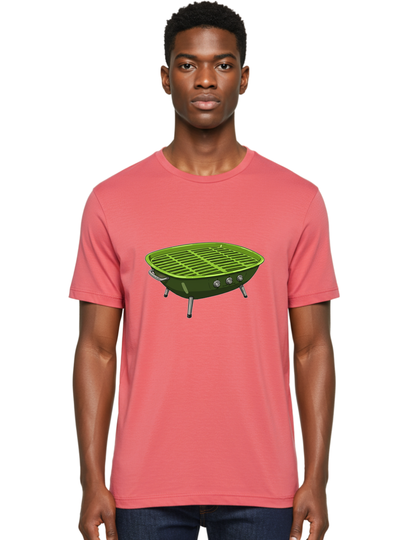 Barbecue-Grill-6 Men'S Graphic Tee, 100% Cotton, Comfortable Casual Summer Wear, Machine Washable, Portable Grill, Barbecue Cooking, Outdoor Cooking, Gas Grill, Silver Legs, Control Knobs, Grill Grate, Outdoor Entertaining Bab660