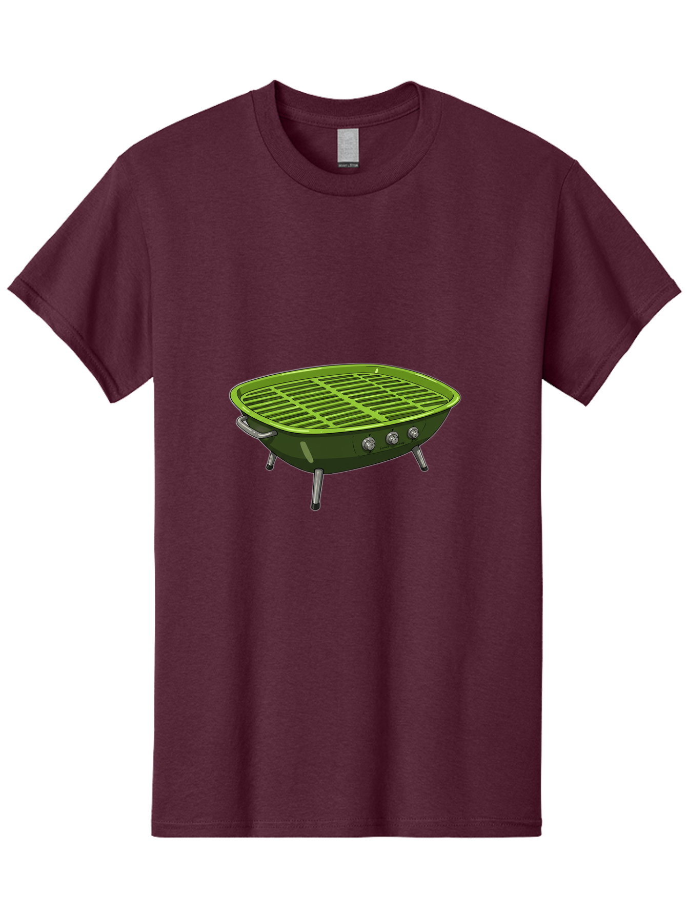 Barbecue-Grill-6 Men'S Graphic Tee, 100% Cotton, Comfortable Casual Summer Wear, Machine Washable, Portable Grill, Barbecue Cooking, Outdoor Cooking, Gas Grill, Silver Legs, Control Knobs, Grill Grate, Outdoor Entertaining Bab660