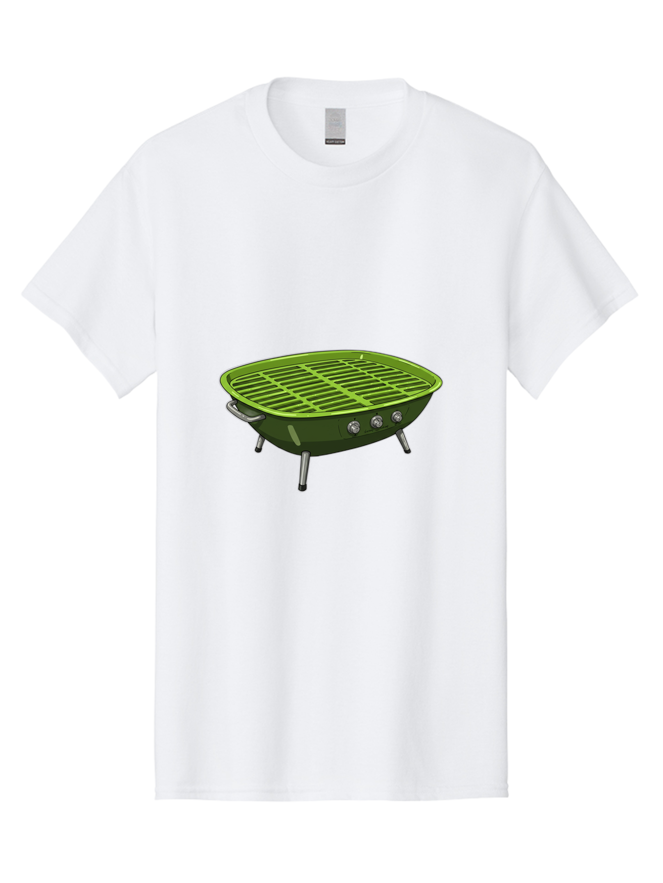 Barbecue-Grill-6 Men'S Graphic Tee, 100% Cotton, Comfortable Casual Summer Wear, Machine Washable, Portable Grill, Barbecue Cooking, Outdoor Cooking, Gas Grill, Silver Legs, Control Knobs, Grill Grate, Outdoor Entertaining Bab660