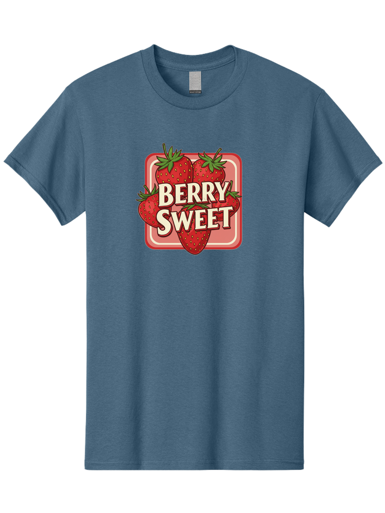 Berry-Sweet Men'S Graphic Tee, 100% Cotton, Comfortable Casual Summer Wear, Machine Washable, Strawberry Graphic, Fresh Strawberries, Red Strawberries, Sweet Treats, Dessert Logo, Fruit Illustration, Summer Vibes, Tasty Delights, Bab678