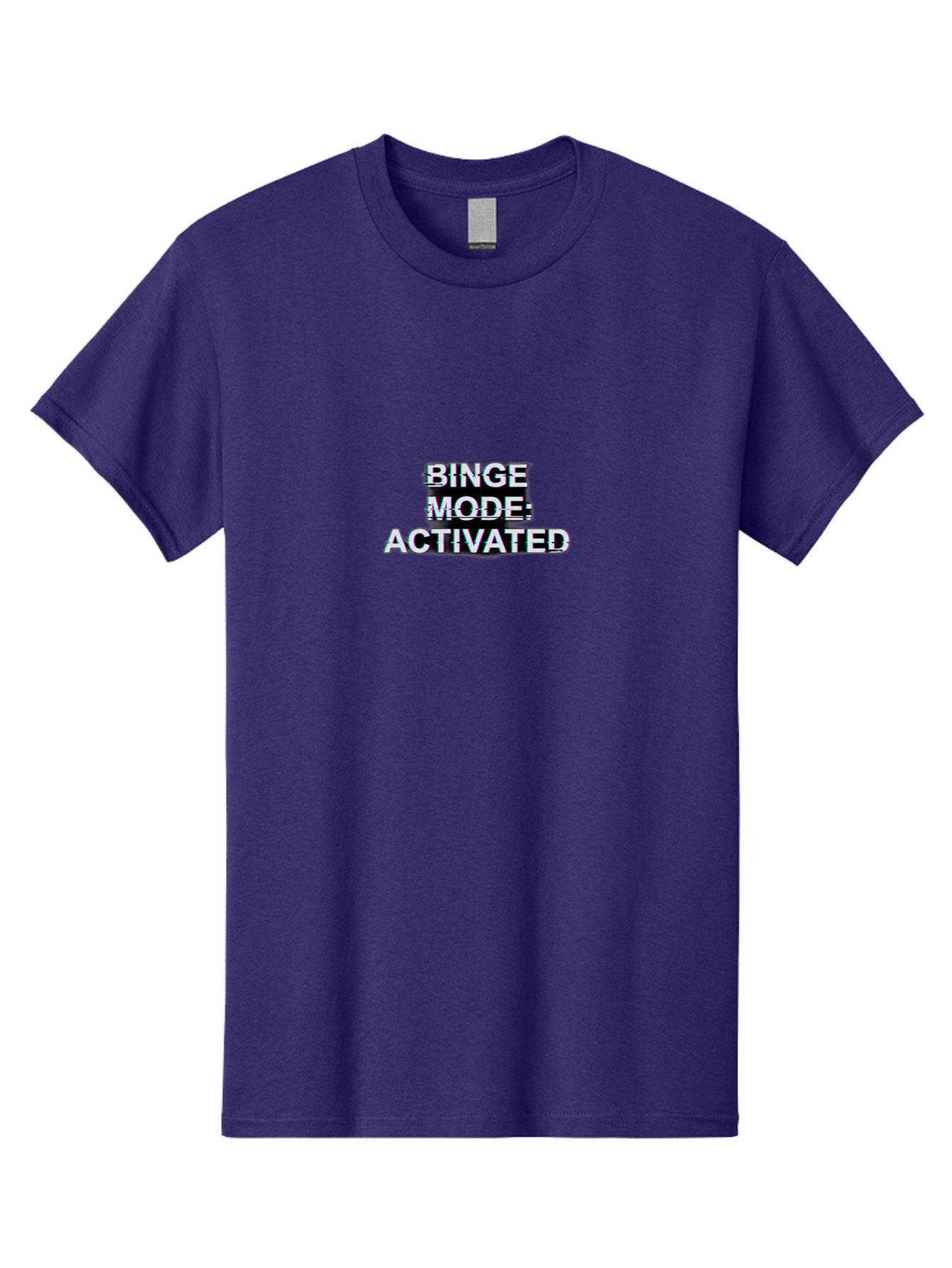 Binge-Mode-Activated-1 Men'S Graphic Tee, 100% Cotton, Comfortable Casual Summer Wear, Machine Washable, Binge Mode, Binge Watching, Activated, Glitch Text, Distorted Font, Grey Text, Pop Culture, Entertainment, Tv Show, Meme Culture, Bab679