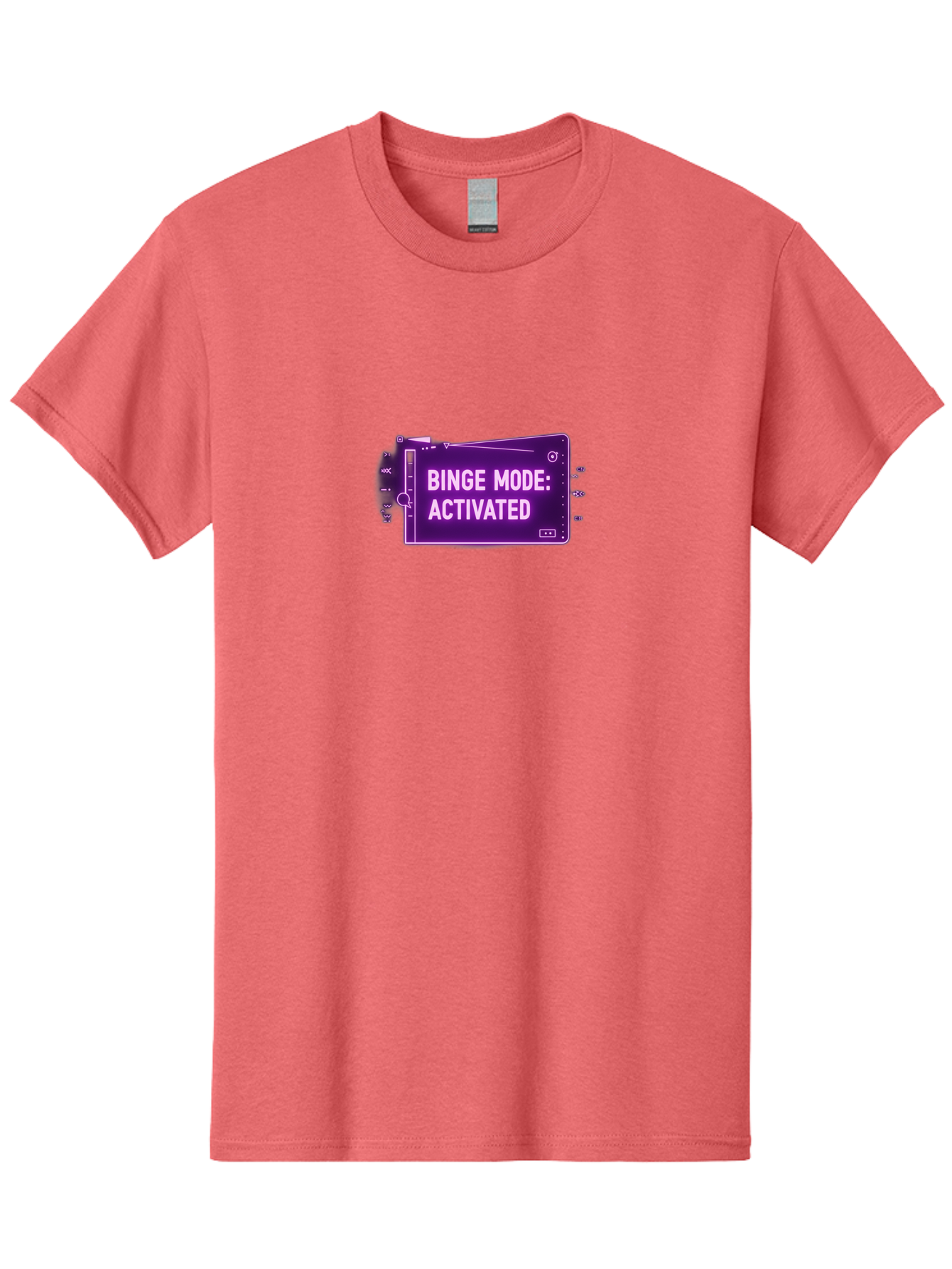 Binge-Mode-Activated-2 Men'S Graphic Tee, 100% Cotton, Comfortable Casual Summer Wear, Machine Washable, Binge Watching, Tv Show Obsession, Streaming Service, Entertainment, Media Consumption, Purple Screen, Electronic Device, Bab680