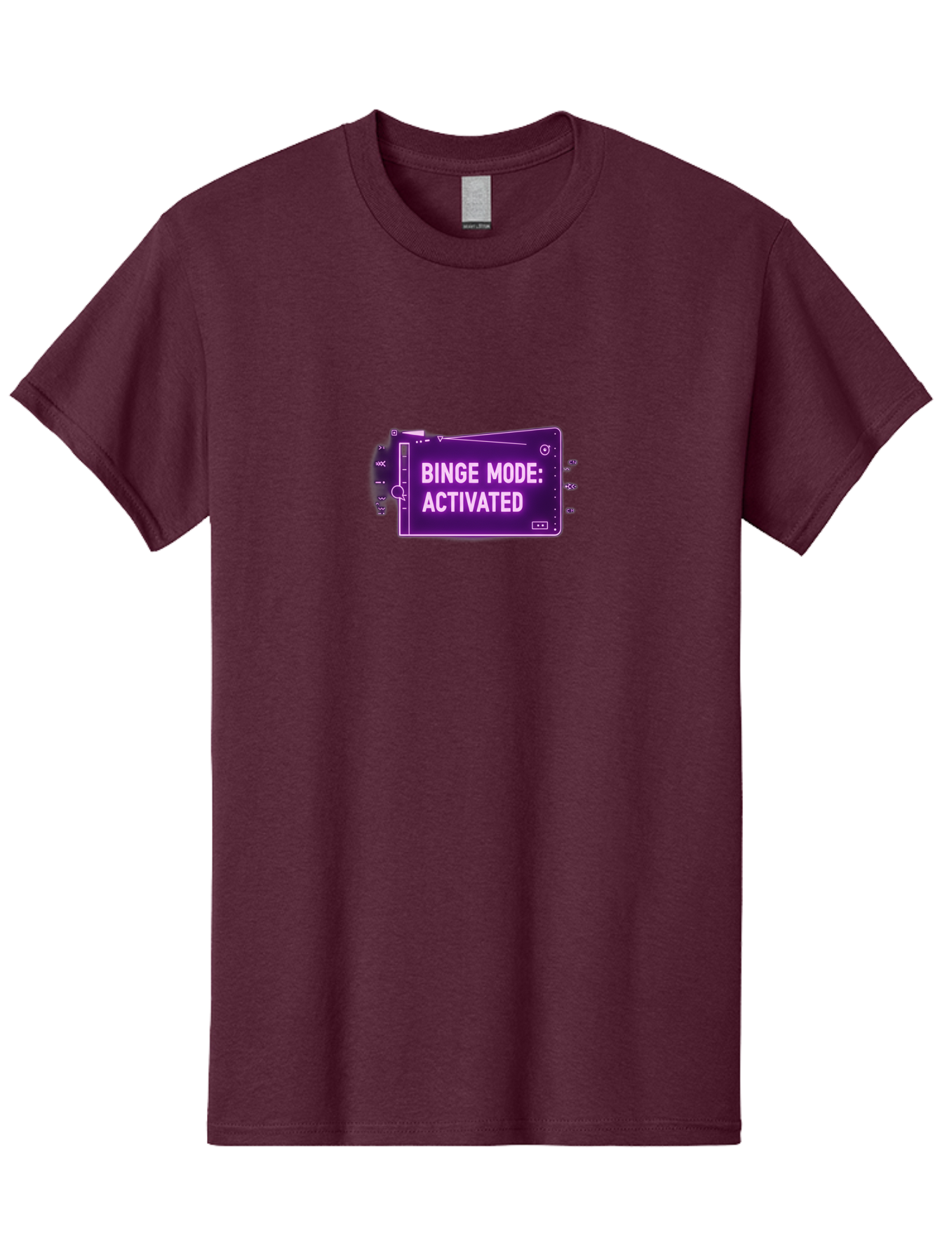 Binge-Mode-Activated-2 Men'S Graphic Tee, 100% Cotton, Comfortable Casual Summer Wear, Machine Washable, Binge Watching, Tv Show Obsession, Streaming Service, Entertainment, Media Consumption, Purple Screen, Electronic Device, Bab680