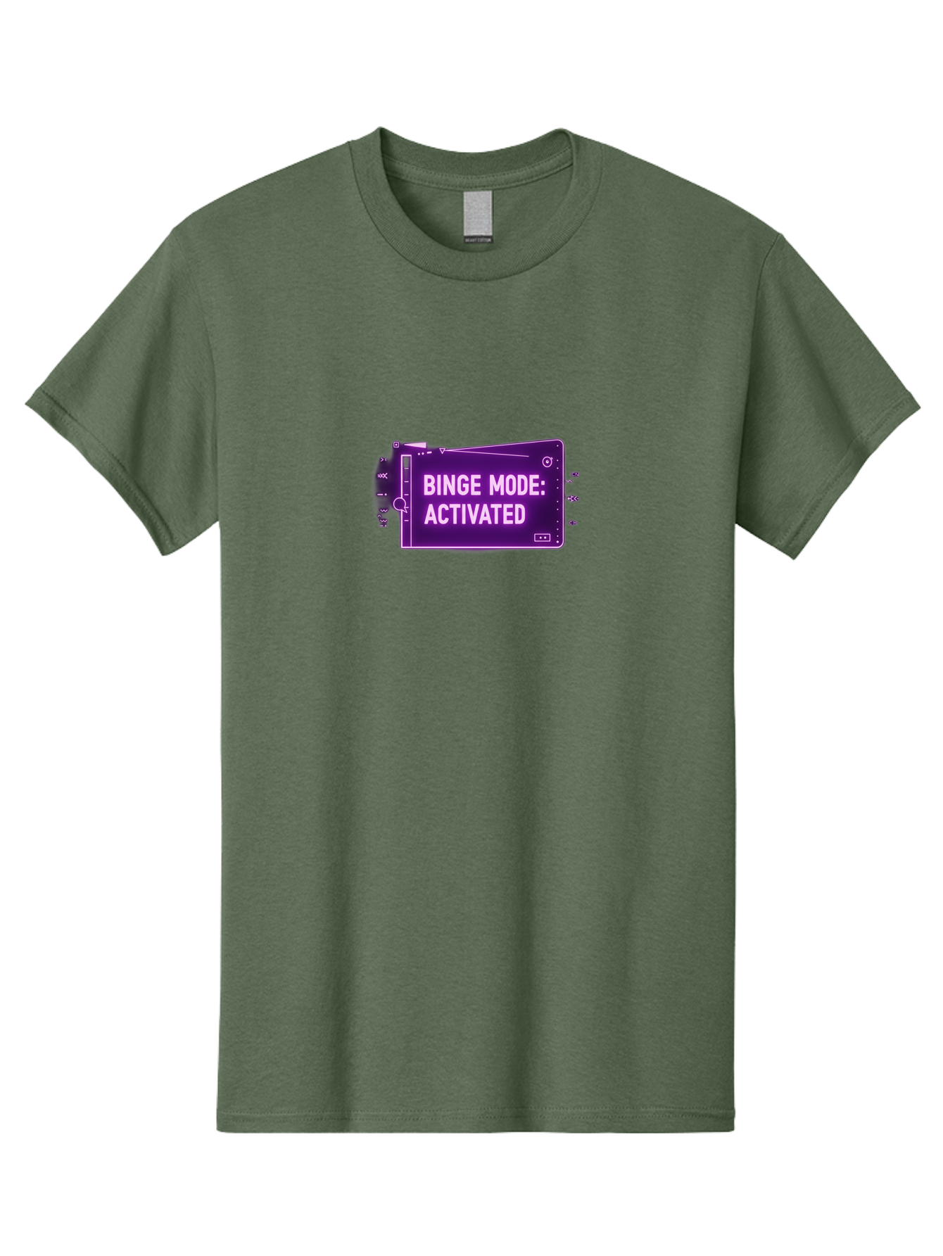 Binge-Mode-Activated-2 Men'S Graphic Tee, 100% Cotton, Comfortable Casual Summer Wear, Machine Washable, Binge Watching, Tv Show Obsession, Streaming Service, Entertainment, Media Consumption, Purple Screen, Electronic Device, Bab680