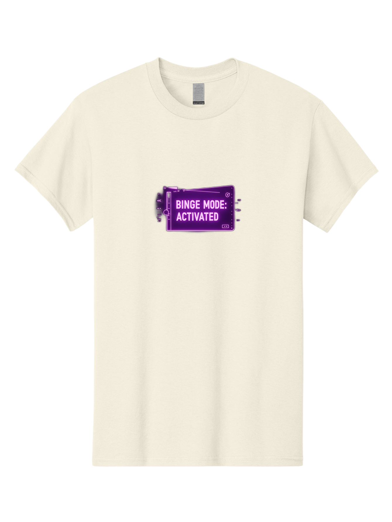 Binge-Mode-Activated-2 Men'S Graphic Tee, 100% Cotton, Comfortable Casual Summer Wear, Machine Washable, Binge Watching, Tv Show Obsession, Streaming Service, Entertainment, Media Consumption, Purple Screen, Electronic Device, Bab680