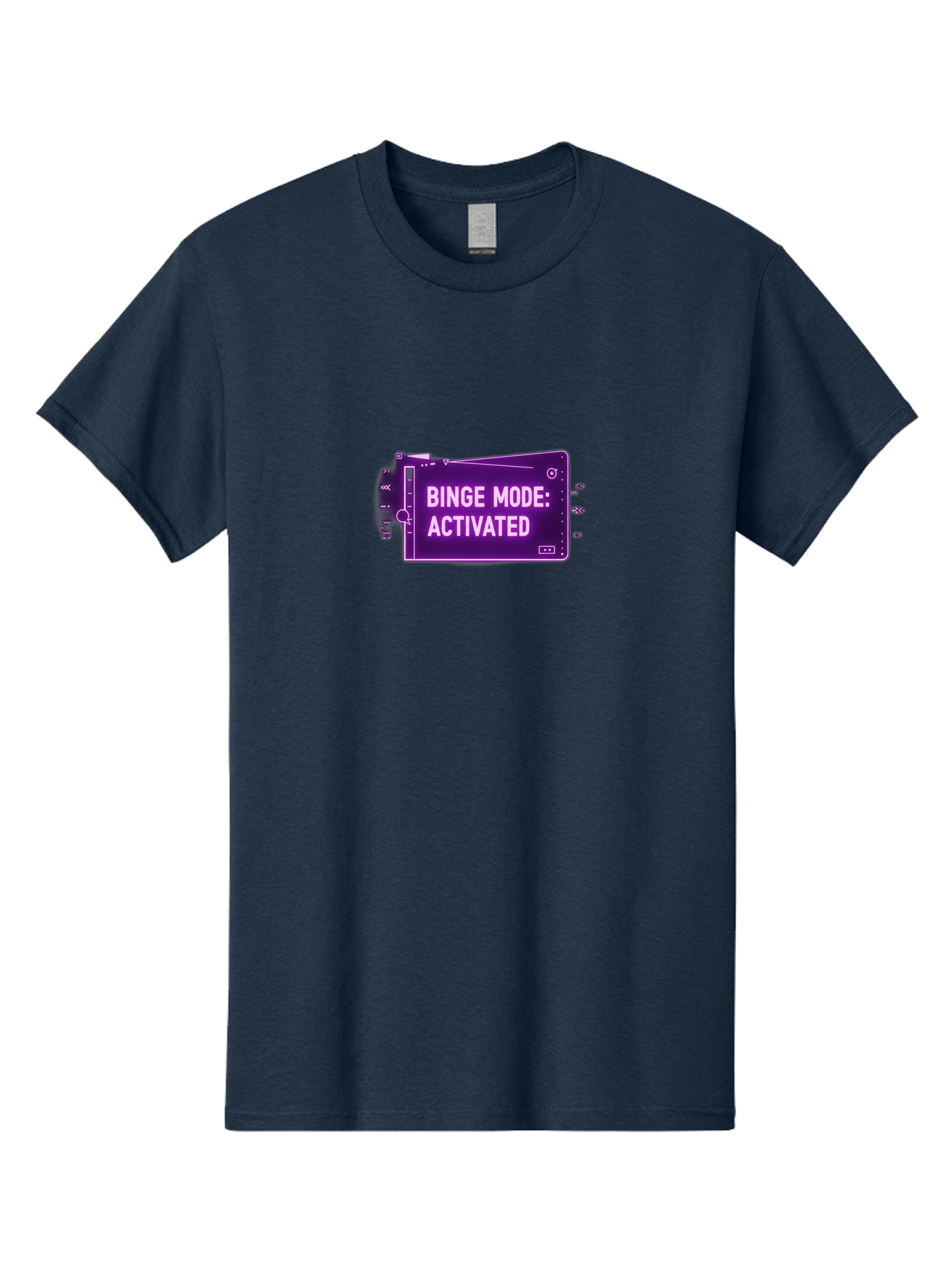 Binge-Mode-Activated-2 Men'S Graphic Tee, 100% Cotton, Comfortable Casual Summer Wear, Machine Washable, Binge Watching, Tv Show Obsession, Streaming Service, Entertainment, Media Consumption, Purple Screen, Electronic Device, Bab680