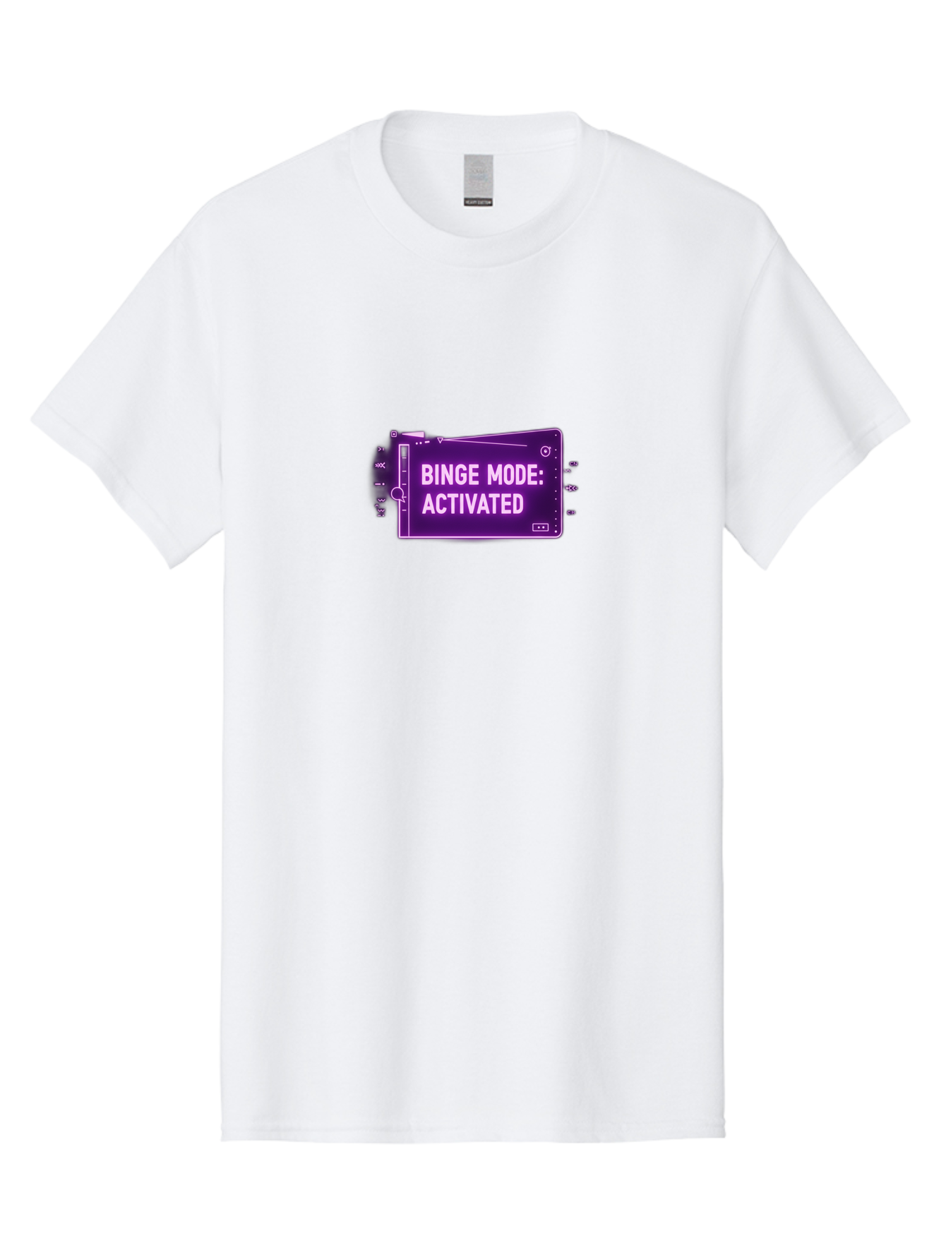 Binge-Mode-Activated-2 Men'S Graphic Tee, 100% Cotton, Comfortable Casual Summer Wear, Machine Washable, Binge Watching, Tv Show Obsession, Streaming Service, Entertainment, Media Consumption, Purple Screen, Electronic Device, Bab680