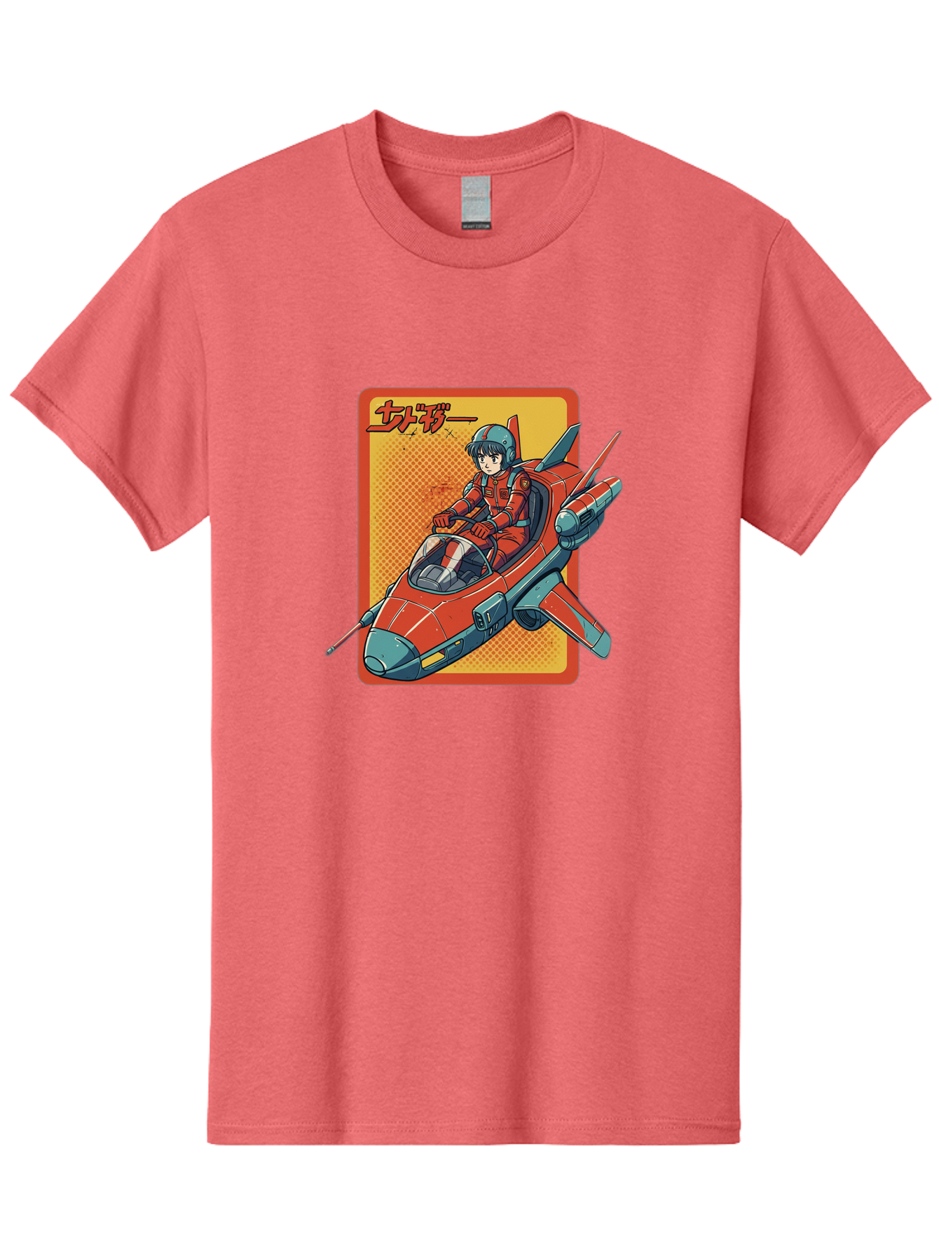 Captain-Tsubasa Men'S Graphic Tee, 100% Cotton, Comfortable Casual Summer Wear, Machine Washable, Anime Style Fighter Jet, Red Jet Aircraft, Japanese Text, Futuristic Pilot, Aviation Art, Cyberpunk, Manga Inspired Bab714