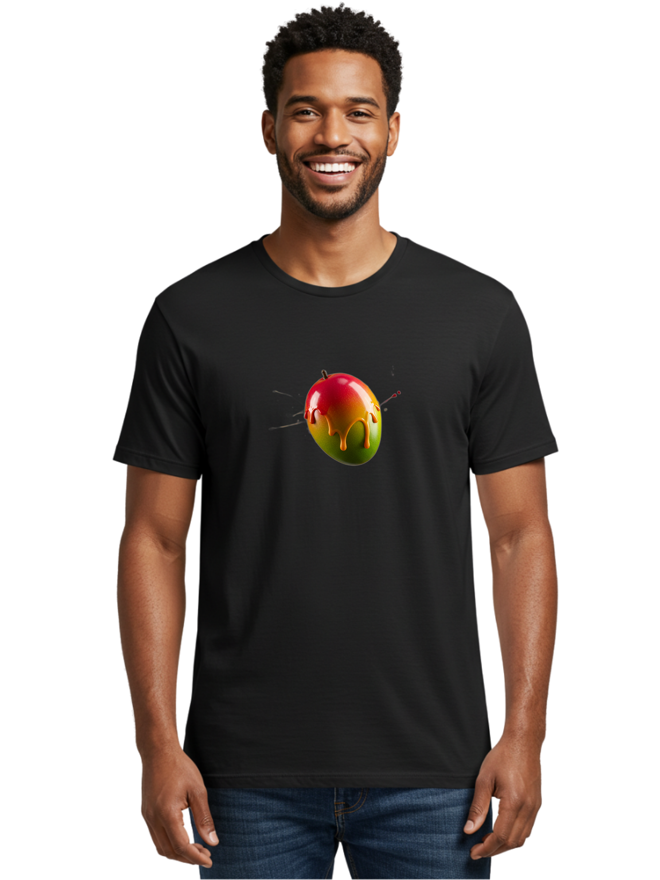 Caramel-Apple Men'S Graphic Tee, 100% Cotton, Comfortable Casual Summer Wear, Machine Washable, Ladybug, Red And Black Ladybug, 3D Illustration, Shiny Ladybug, Ladybug With Orange Liquid, Insect, Ladybug Illustration Bab715
