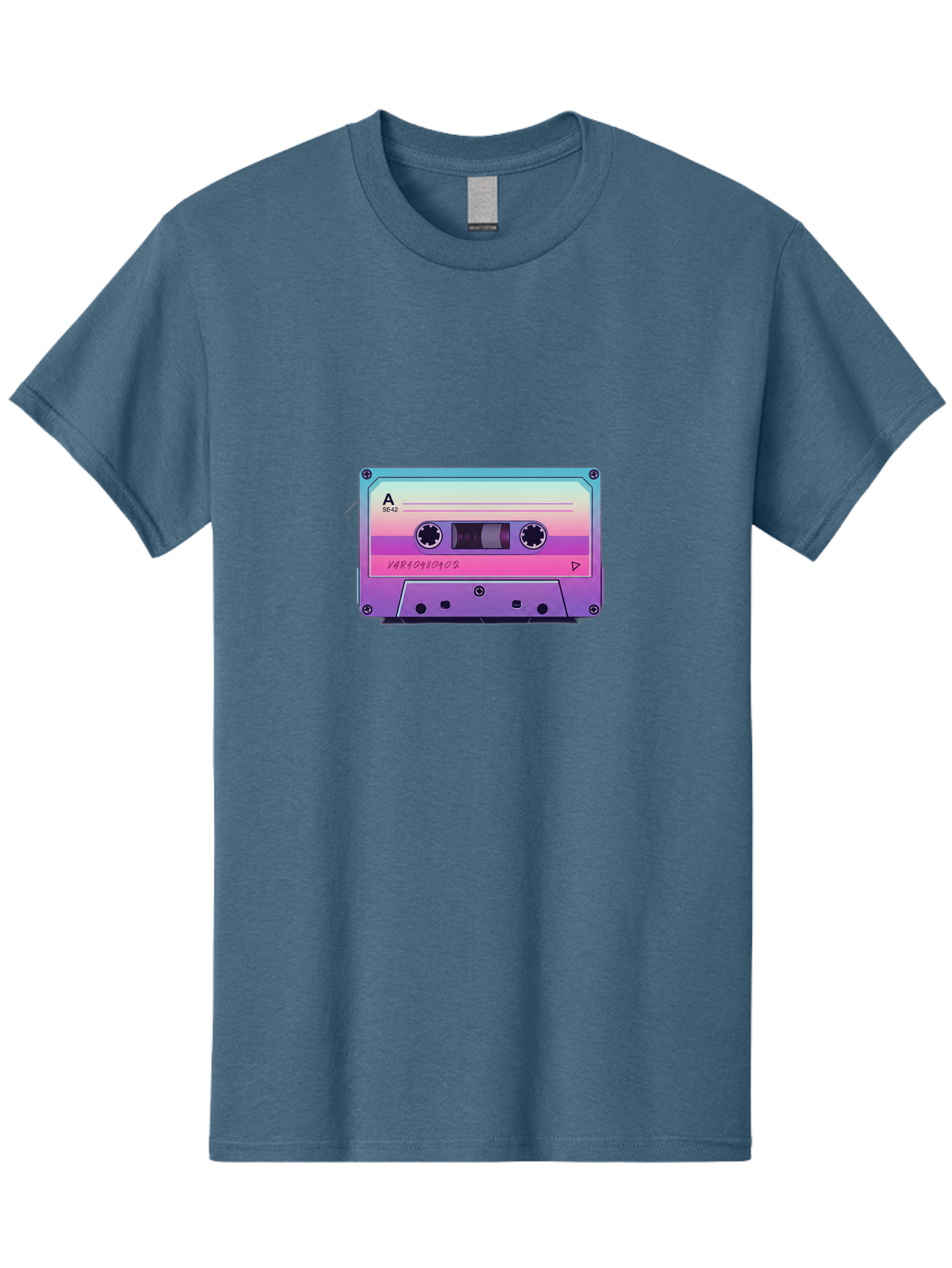 Cassette-Tape Men'S Graphic Tee, 100% Cotton, Comfortable Casual Summer Wear, Machine Washable, Retro Cassette Tape, Vintage Music Format, Nostalgic Tech, 80S And 90S Music, Pastel Colors, Various Artists Mix Tape, Music Lover'S Icon Bab720