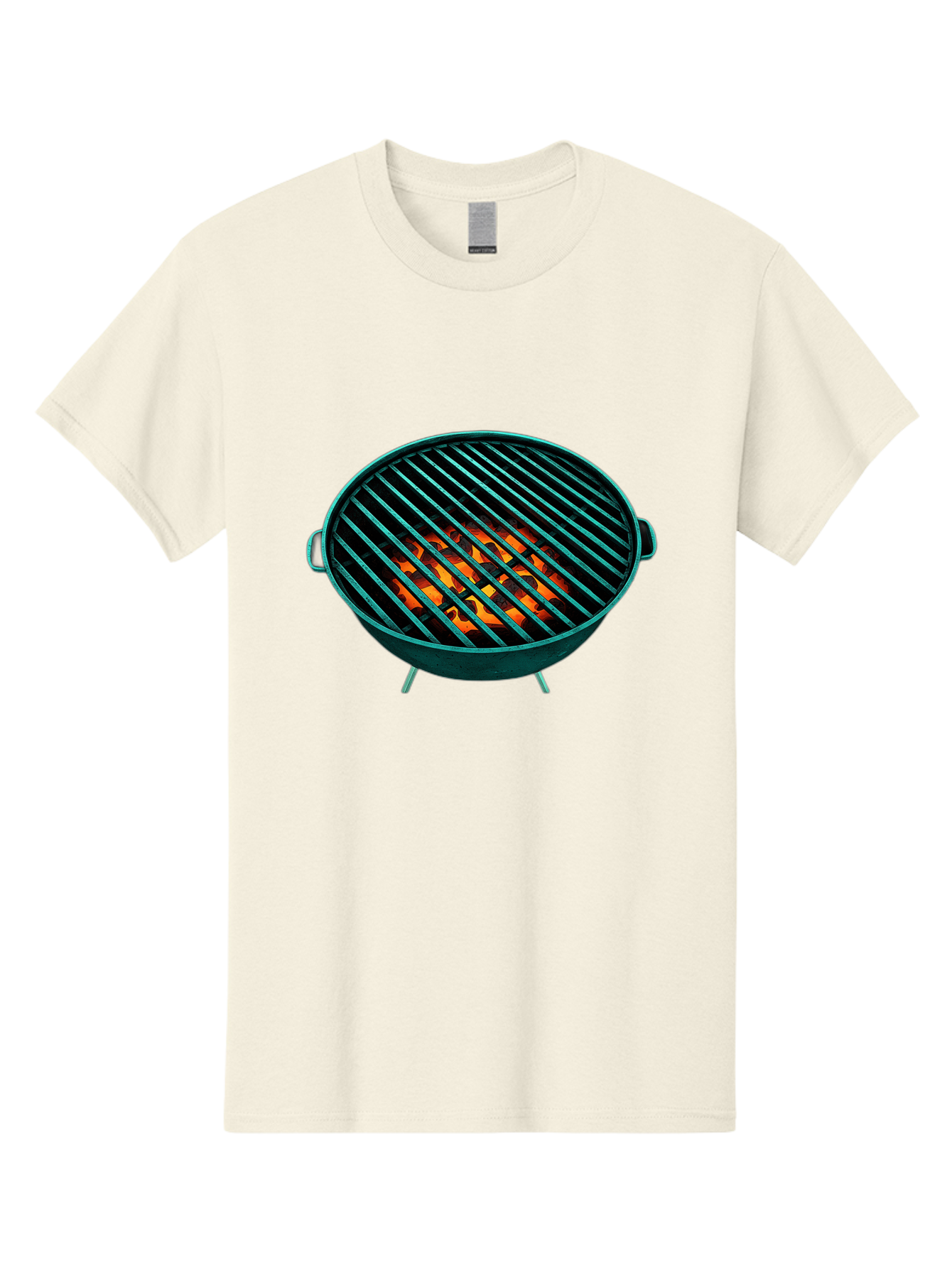 Charcoal-Grill-2 Men'S Graphic Tee, 100% Cotton, Comfortable Casual Summer Wear, Machine Washable, Barbecue Grill, Grill Grates, Burning Coals, Outdoor Cooking, Barbecue Accessories, Grill Marks, Cooking Grill, Grill Surface, Bab725