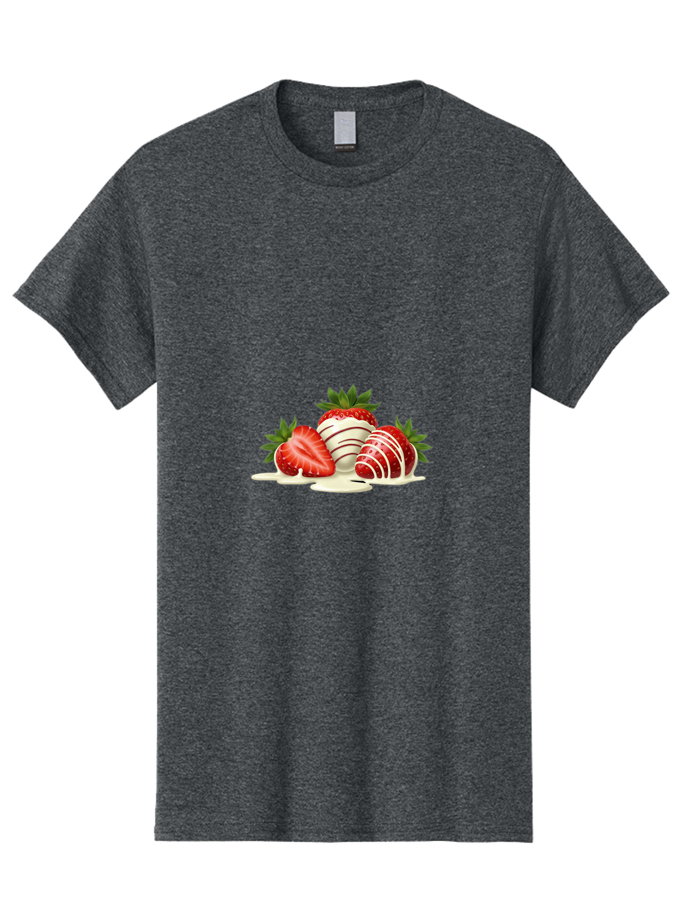 Chocolate-Covered-Strawberries-3 Men'S Graphic Tee, 100% Cotton, Comfortable Casual Summer Wear, Machine Washable, Strawberries Dipped In White Chocolate, Chocolate-Covered Strawberries, Strawberry Dessert, Sweet Treats, Fruit And Chocolate, Bab742