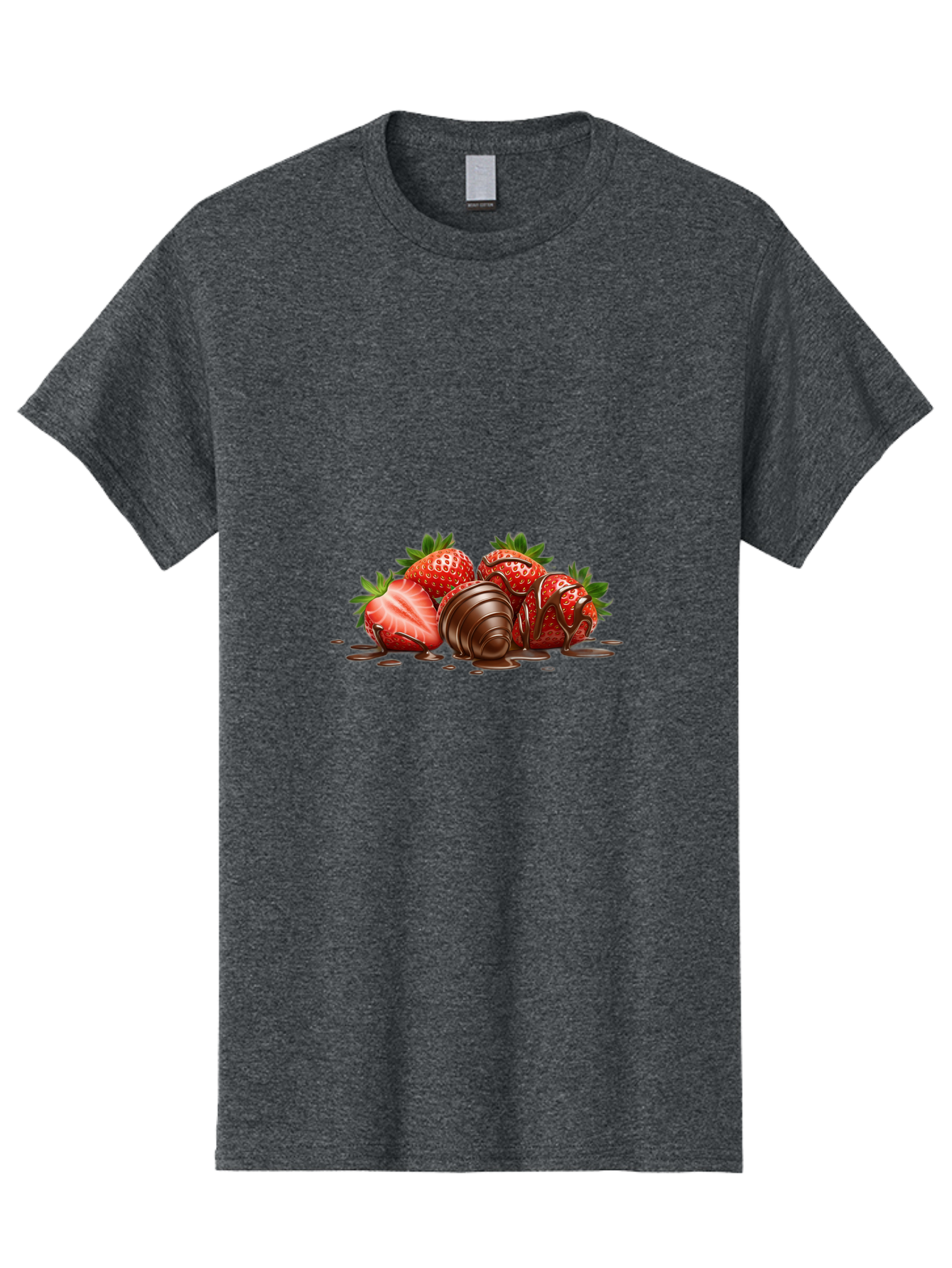 Chocolate-Covered-Strawberries-4 Men'S Graphic Tee, 100% Cotton, Comfortable Casual Summer Wear, Machine Washable, Chocolate Covered Strawberries, Sweet Treats, Indulgent Delights, Fresh Strawberries, Chocolate Sauce, Dessert Inspiration, Bab743