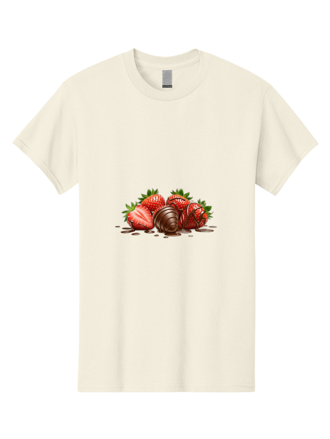 Chocolate-Covered-Strawberries-4 Men'S Graphic Tee, 100% Cotton, Comfortable Casual Summer Wear, Machine Washable, Chocolate Covered Strawberries, Sweet Treats, Indulgent Delights, Fresh Strawberries, Chocolate Sauce, Dessert Inspiration, Bab743