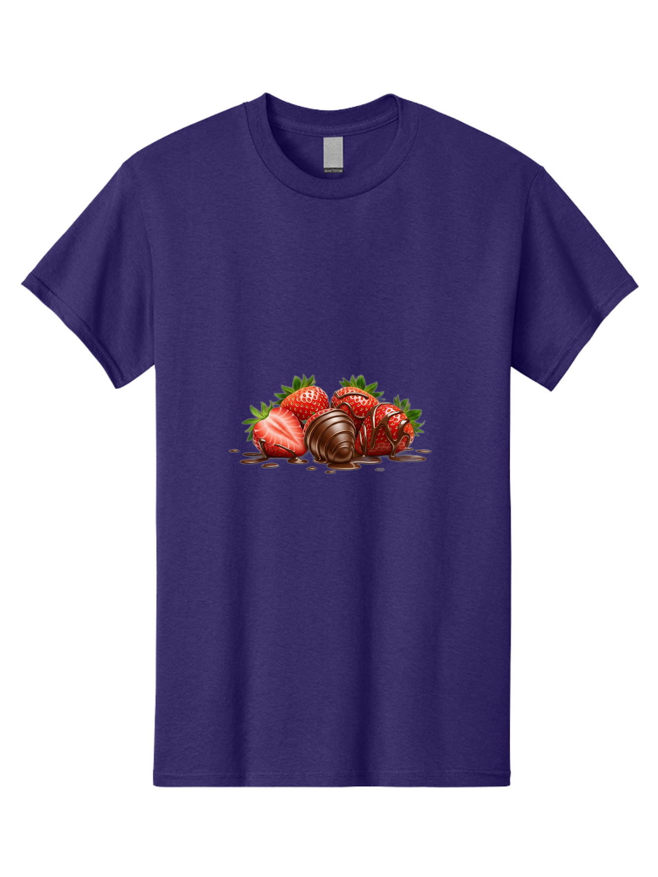 Chocolate-Covered-Strawberries-4 Men'S Graphic Tee, 100% Cotton, Comfortable Casual Summer Wear, Machine Washable, Chocolate Covered Strawberries, Sweet Treats, Indulgent Delights, Fresh Strawberries, Chocolate Sauce, Dessert Inspiration, Bab743