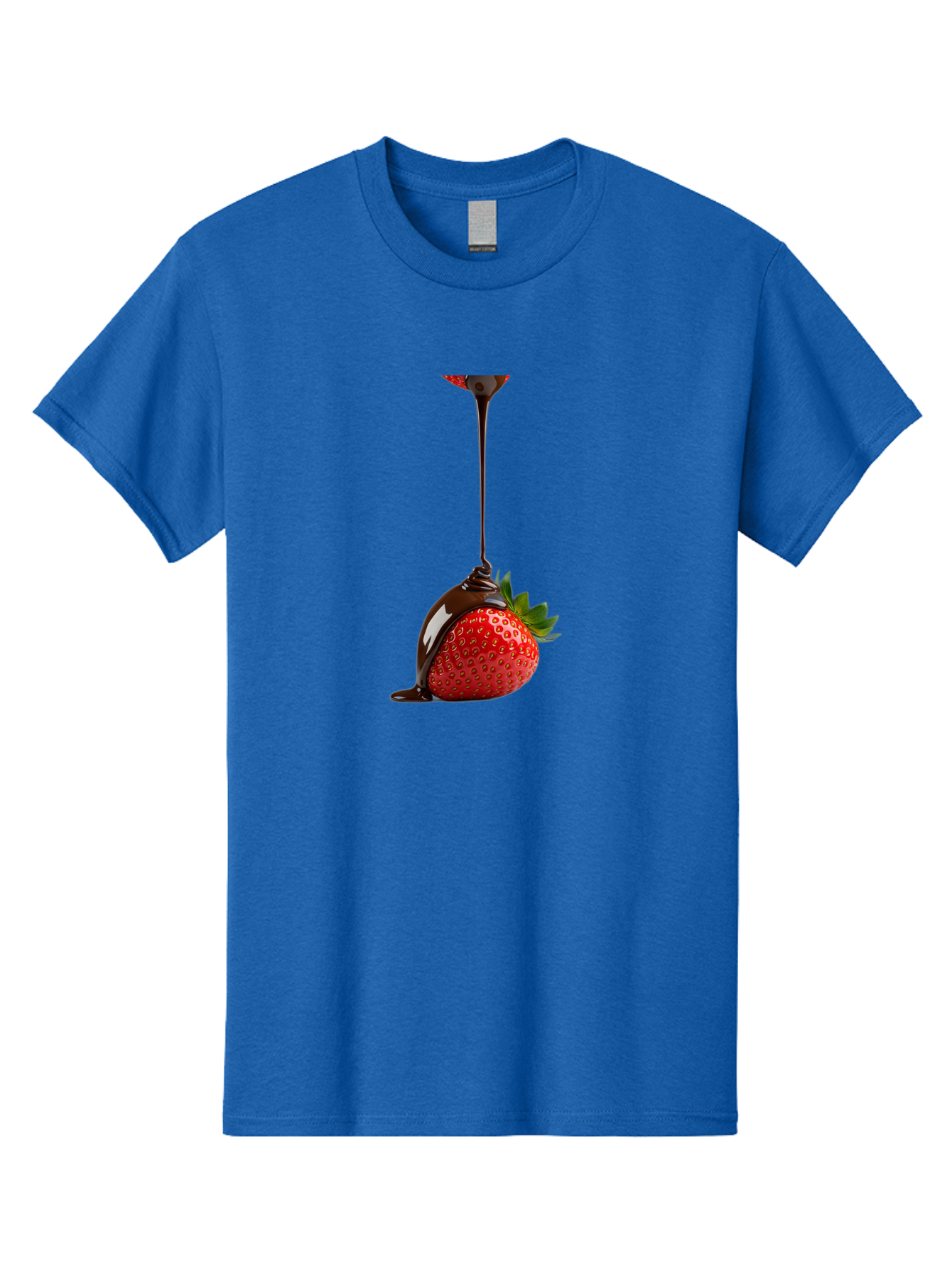 Chocolate-Covered-Strawberry Men'S Graphic Tee, 100% Cotton, Comfortable Casual Summer Wear, Machine Washable, Strawberry Dipped In Chocolate, Chocolate Covered Strawberry, Sweet Treat, Dessert Idea, Chocolate Sauce, Indulgent Snack, Bab745