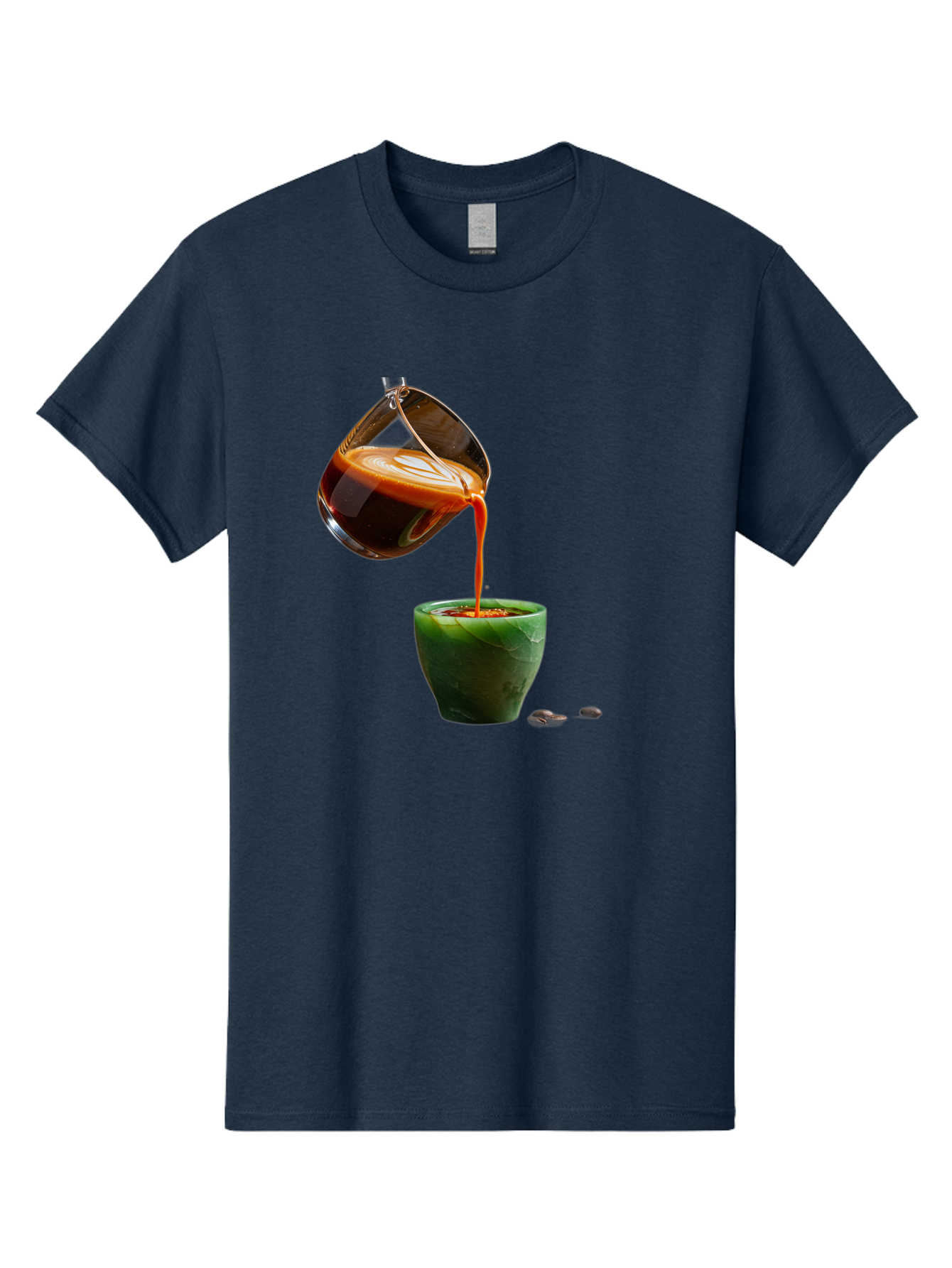 Coffee-Being-Poured Men'S Graphic Tee, 100% Cotton, Comfortable Casual Summer Wear, Machine Washable, Espresso Being Poured, Coffee In Cup, Rich Coffee, Coffee Beans, Morning Coffee, Coffee Culture, Caffeine Boost Bab784