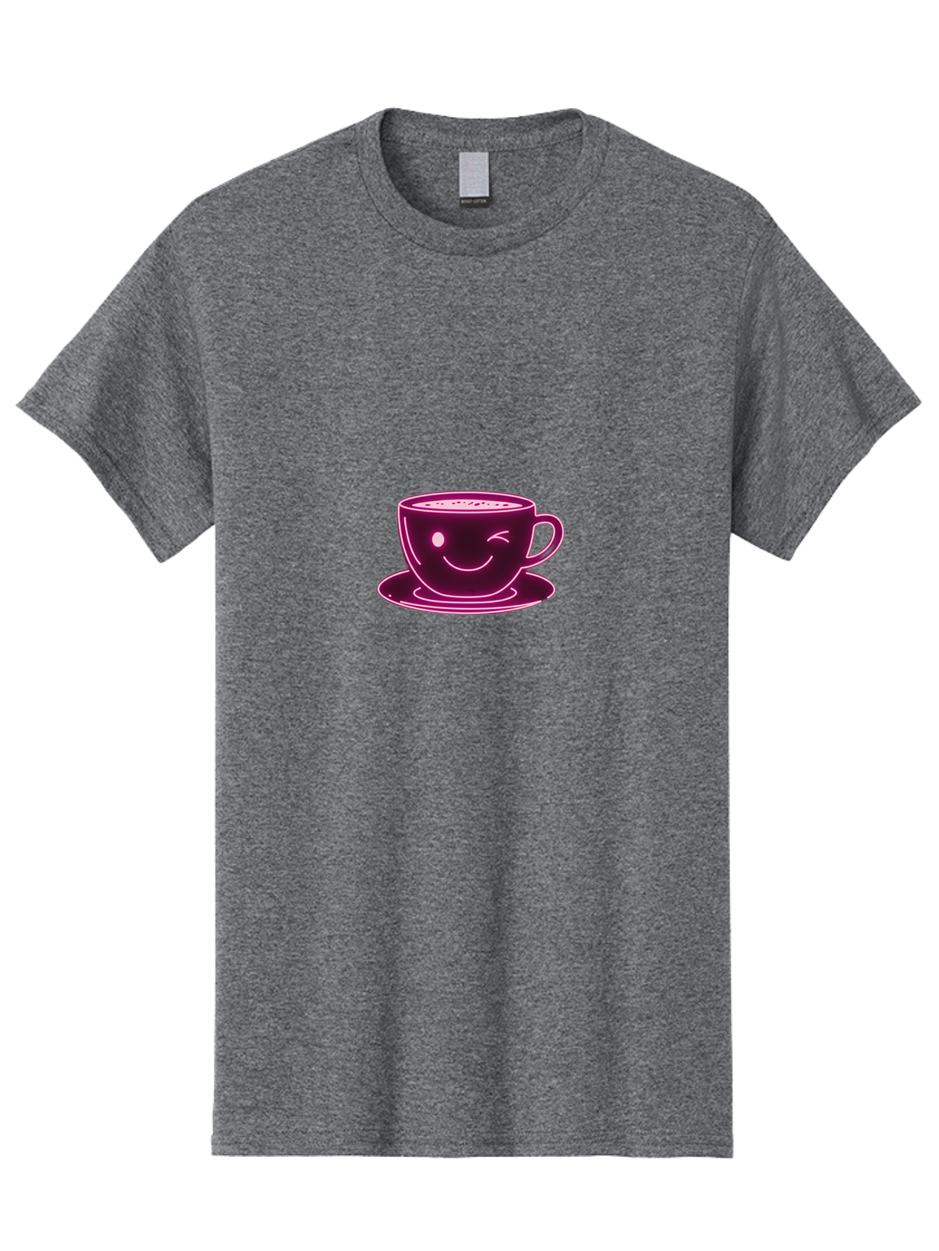 Coffee-Cup Men'S Graphic Tee, 100% Cotton, Comfortable Casual Summer Wear, Machine Washable, Happy Face, Coffee Break, Morning Pick-Me-Up, Caffeine Boost, Relaxed Vibe, Digital Illustration, Smiling Coffee Cup, Cartoon Character Bab800