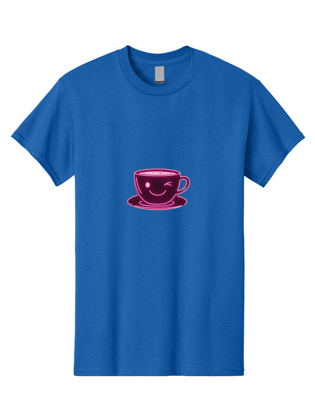 Coffee-Cup Men'S Graphic Tee, 100% Cotton, Comfortable Casual Summer Wear, Machine Washable, Happy Face, Coffee Break, Morning Pick-Me-Up, Caffeine Boost, Relaxed Vibe, Digital Illustration, Smiling Coffee Cup, Cartoon Character Bab800
