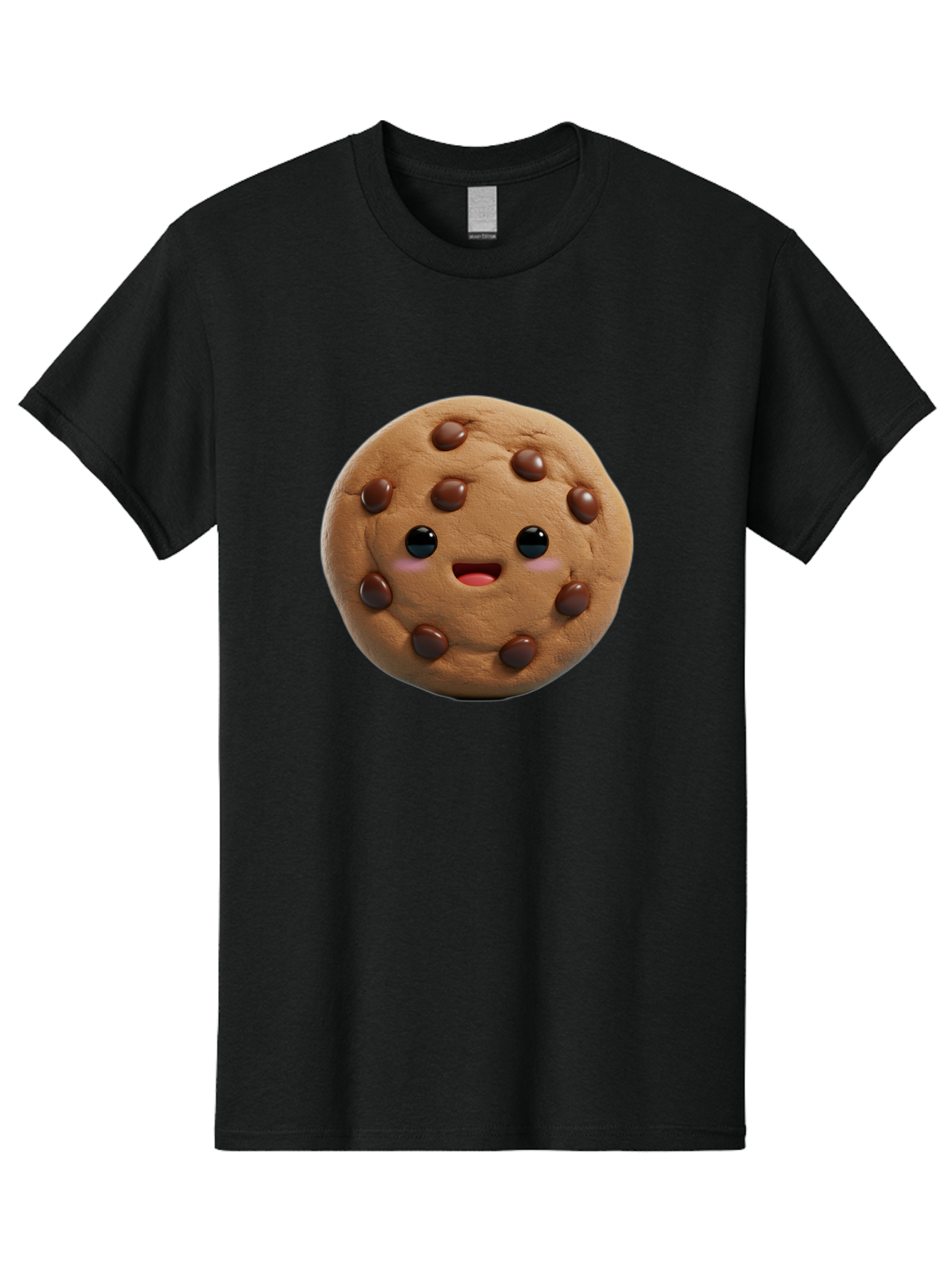 Cookie Men'S Graphic Tee, 100% Cotton, Comfortable Casual Summer Wear, Machine Washable, Chocolate Chip Cookie, Cartoon Cookie, Cookie Character, Cookie Face, Cute Cookie, Cookie Smile, Cookie Eyes, Cookie Mouth, Chocolate Chips Bab811