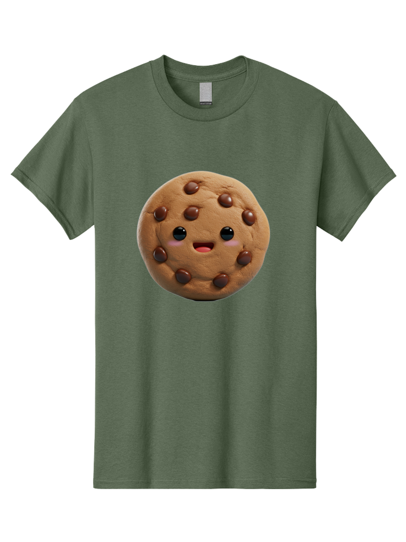Cookie Men'S Graphic Tee, 100% Cotton, Comfortable Casual Summer Wear, Machine Washable, Chocolate Chip Cookie, Cartoon Cookie, Cookie Character, Cookie Face, Cute Cookie, Cookie Smile, Cookie Eyes, Cookie Mouth, Chocolate Chips Bab811