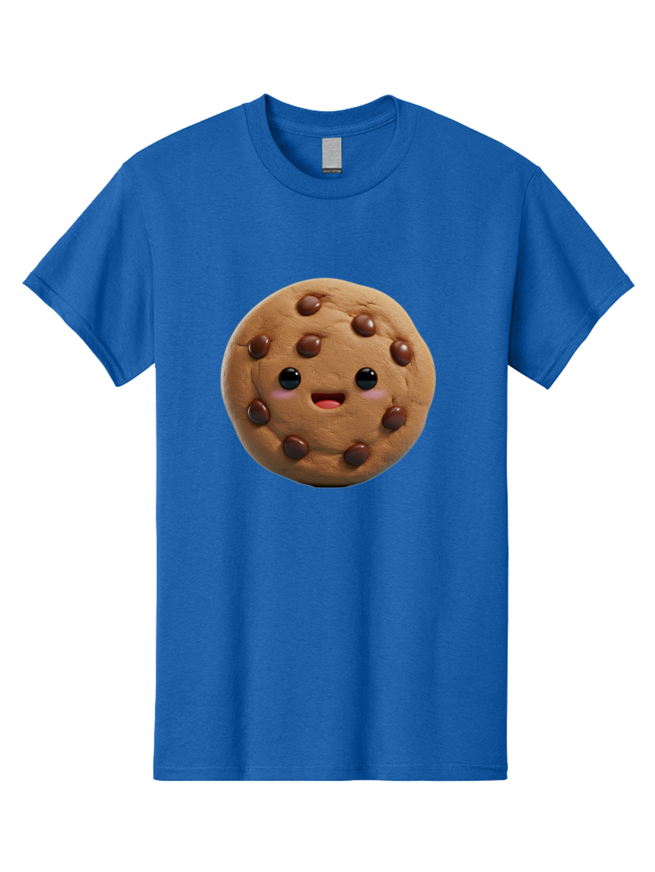Cookie Men'S Graphic Tee, 100% Cotton, Comfortable Casual Summer Wear, Machine Washable, Chocolate Chip Cookie, Cartoon Cookie, Cookie Character, Cookie Face, Cute Cookie, Cookie Smile, Cookie Eyes, Cookie Mouth, Chocolate Chips Bab811