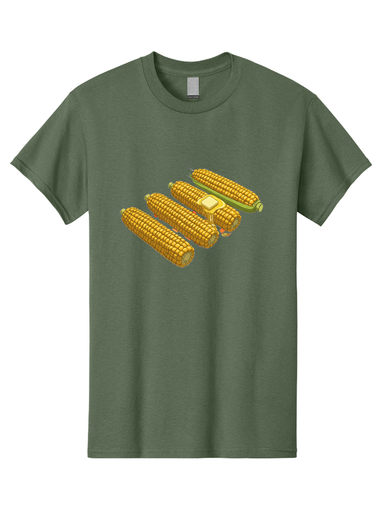 Corn-On-The-Cob Men'S Graphic Tee, 100% Cotton, Comfortable Casual Summer Wear, Machine Washable, Corn On The Cob, Yellow Corn, Ear Of Corn, Corn Kernels, Corn Illustration, Food Graphic, Summer Food, Healthy Snack Bab818