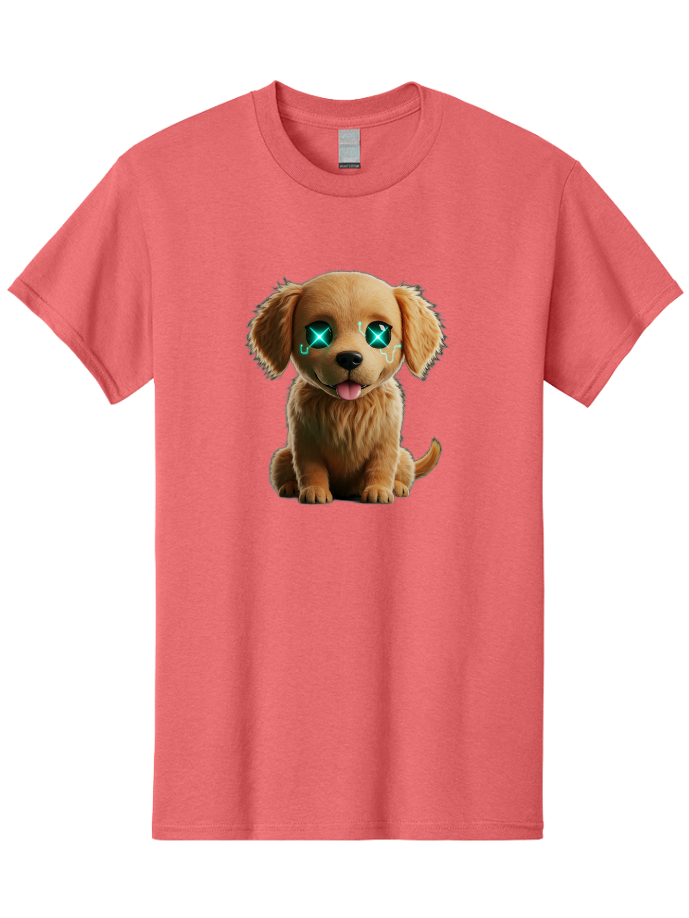 Crying-Puppy-1 Men'S Graphic Tee, 100% Cotton, Comfortable Casual Summer Wear, Machine Washable, Cute Dog, Cartoon-Style, Puppy Eyes, Sad Expression, Crying Tears, Sparkles, Digital Art, Kawaii, Adorable Animal, Funny Face Bab829