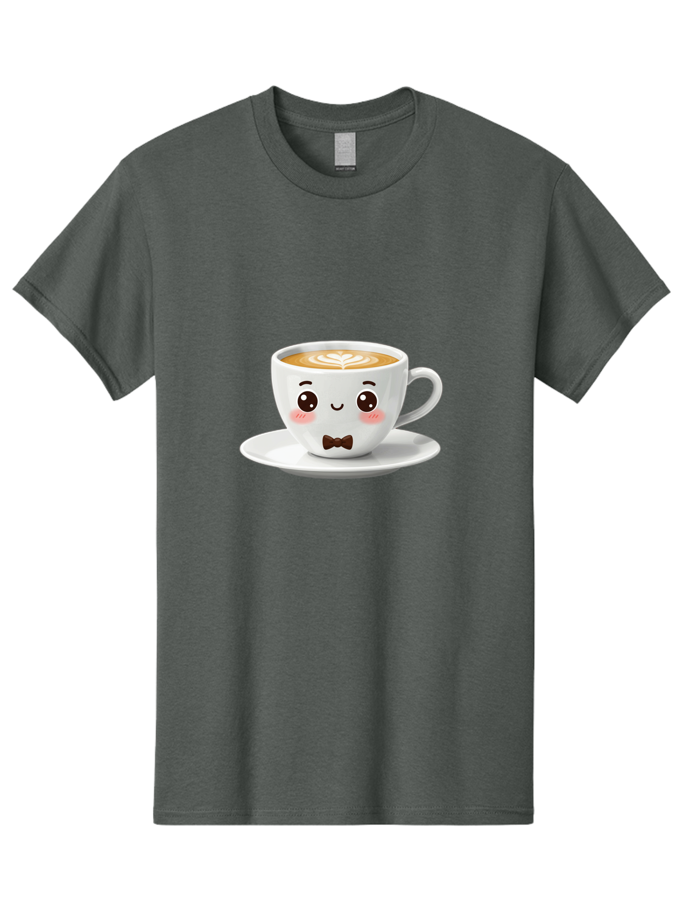 Cup-Of-Coffee-2 Men'S Graphic Tee, 100% Cotton, Comfortable Casual Summer Wear, Machine Washable, Cute Coffee Cup, Cartoon Character, Latte Art, Coffee Lover, Morning Pick-Me-Up, Adorable Design, Coffee Culture, Espresso, Bab834