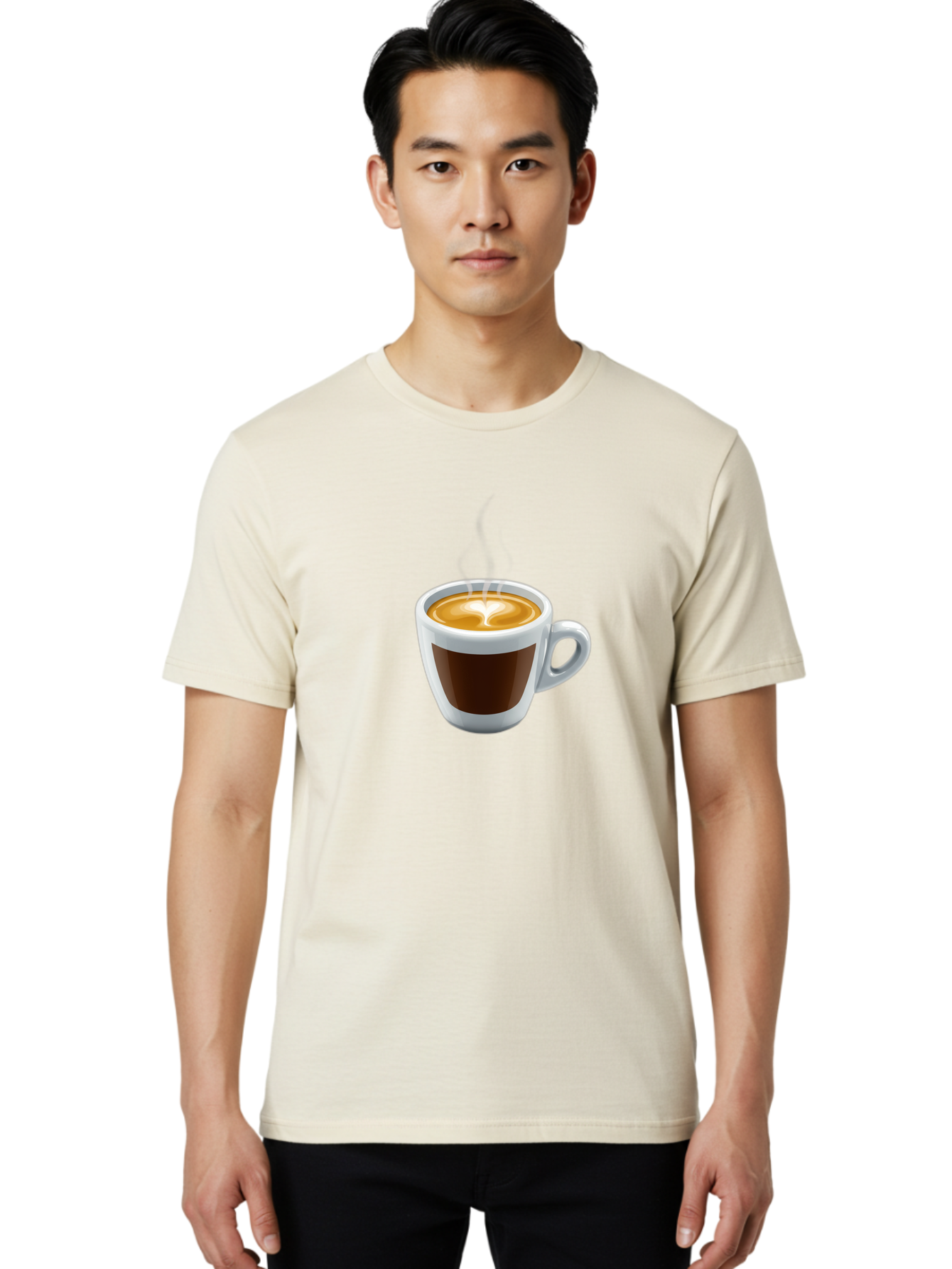 Cup-Of-Coffee-4 Men'S Graphic Tee, 100% Cotton, Comfortable Casual Summer Wear, Machine Washable, Coffee Cup, Espresso, Latte Art, Steaming Hot, Morning Coffee, Caffeine, Coffee Break Bab836