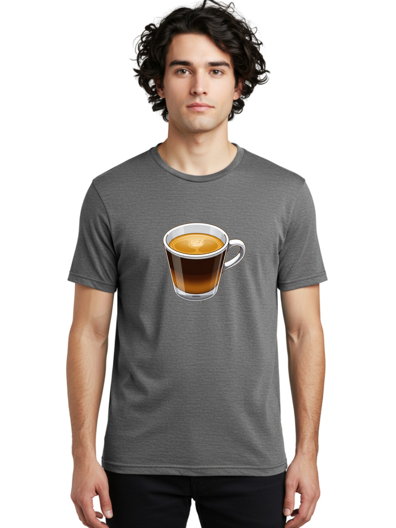 Cup-Of-Coffee-5 Men'S Graphic Tee, 100% Cotton, Comfortable Casual Summer Wear, Machine Washable, Coffee In A Mug, Espresso Cup, Coffee Beverage, Morning Coffee, Caffeine Drink, Hot Beverage, Coffee Culture Bab837