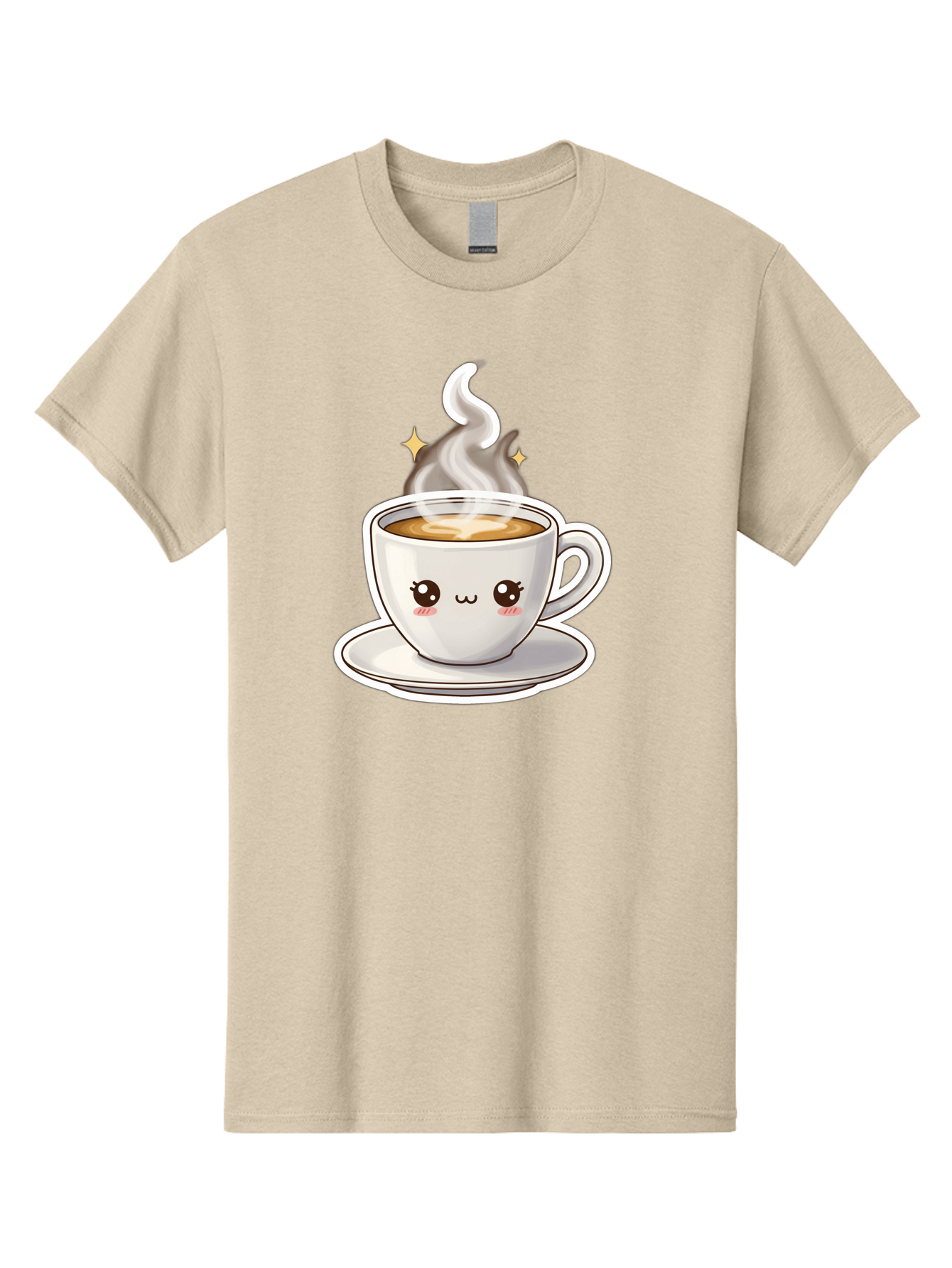 Cute-Coffee-Cup Men'S Graphic Tee, 100% Cotton, Comfortable Casual Summer Wear, Machine Washable, Cute Coffee Cup, Coffee, Coffee Break, Cartoon Character, Steaming Hot Beverage, Kawaii, Morning Pick-Me-Up, Coffee Lover, Happy Face, Espresso Bab846
