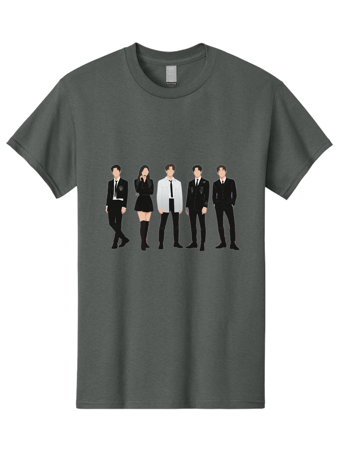 Day6 Men'S Graphic Tee, 100% Cotton, Comfortable Casual Summer Wear, Machine Washable, K-Pop Band, Day6, Male And Female Artists, Black Formal Wear, White Shirts, Black Ties, Fashion Illustration, Trendy Outfits, K-Pop Group Bab853