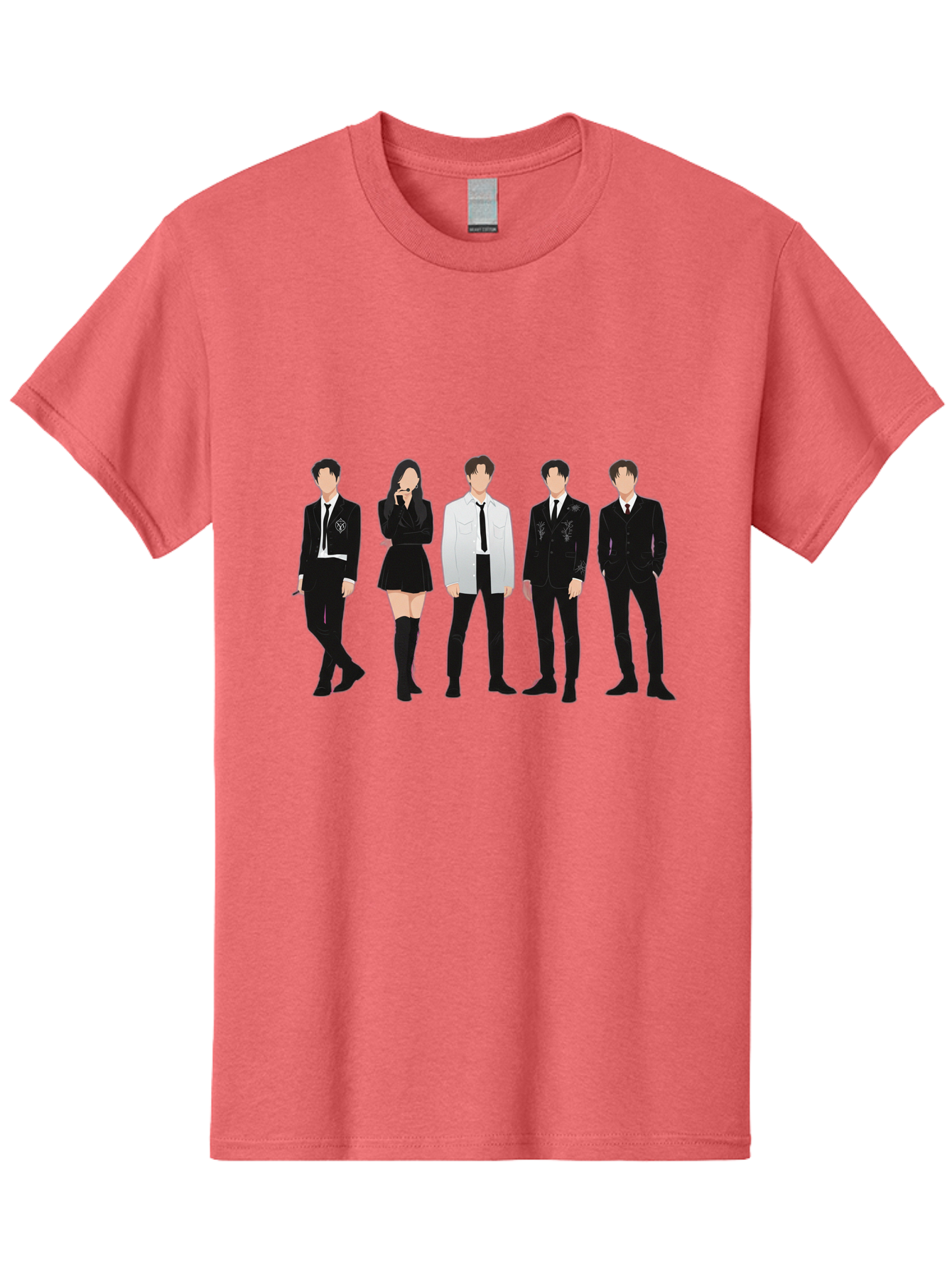 Day6 Men'S Graphic Tee, 100% Cotton, Comfortable Casual Summer Wear, Machine Washable, K-Pop Band, Day6, Male And Female Artists, Black Formal Wear, White Shirts, Black Ties, Fashion Illustration, Trendy Outfits, K-Pop Group Bab853