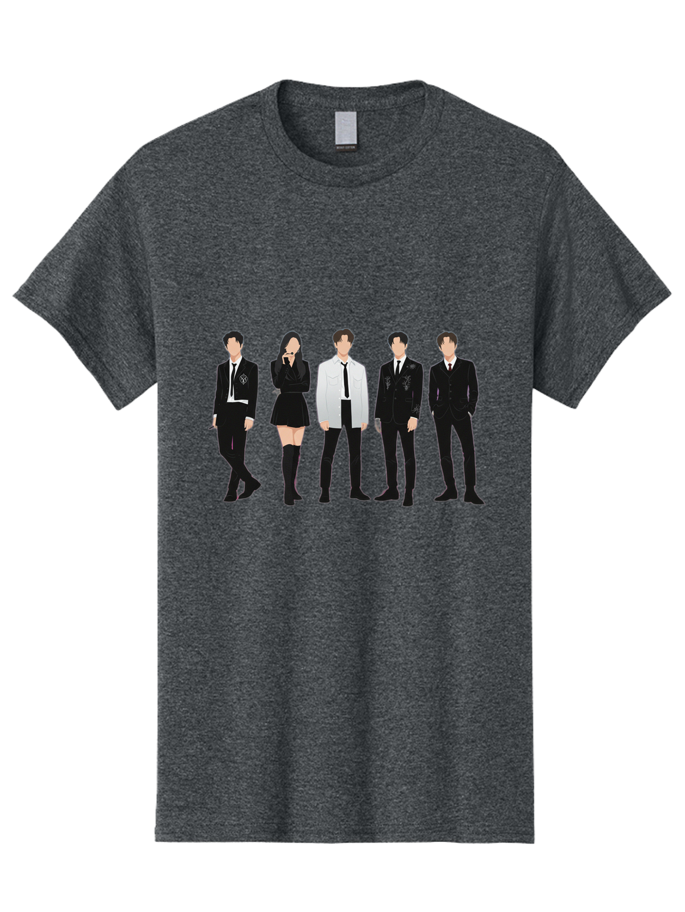 Day6 Men'S Graphic Tee, 100% Cotton, Comfortable Casual Summer Wear, Machine Washable, K-Pop Band, Day6, Male And Female Artists, Black Formal Wear, White Shirts, Black Ties, Fashion Illustration, Trendy Outfits, K-Pop Group Bab853