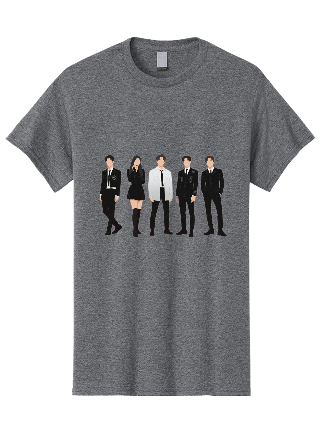 Day6 Men'S Graphic Tee, 100% Cotton, Comfortable Casual Summer Wear, Machine Washable, K-Pop Band, Day6, Male And Female Artists, Black Formal Wear, White Shirts, Black Ties, Fashion Illustration, Trendy Outfits, K-Pop Group Bab853