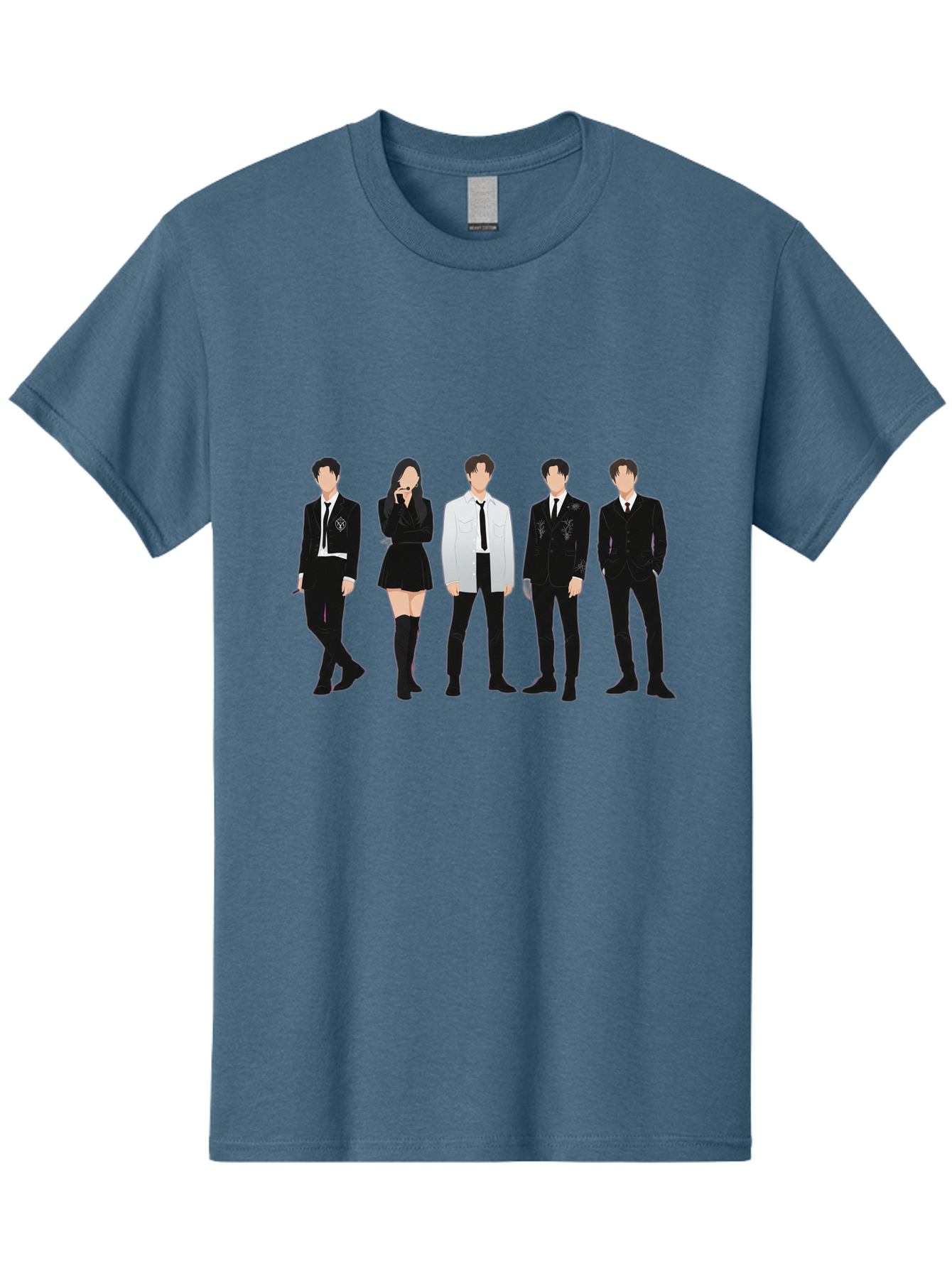 Day6 Men'S Graphic Tee, 100% Cotton, Comfortable Casual Summer Wear, Machine Washable, K-Pop Band, Day6, Male And Female Artists, Black Formal Wear, White Shirts, Black Ties, Fashion Illustration, Trendy Outfits, K-Pop Group Bab853