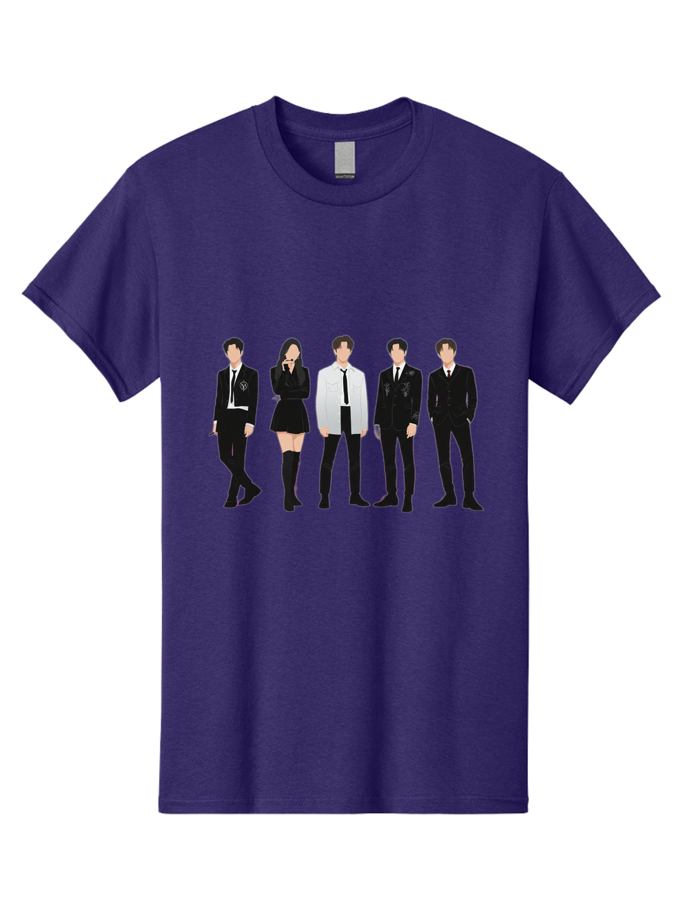 Day6 Men'S Graphic Tee, 100% Cotton, Comfortable Casual Summer Wear, Machine Washable, K-Pop Band, Day6, Male And Female Artists, Black Formal Wear, White Shirts, Black Ties, Fashion Illustration, Trendy Outfits, K-Pop Group Bab853