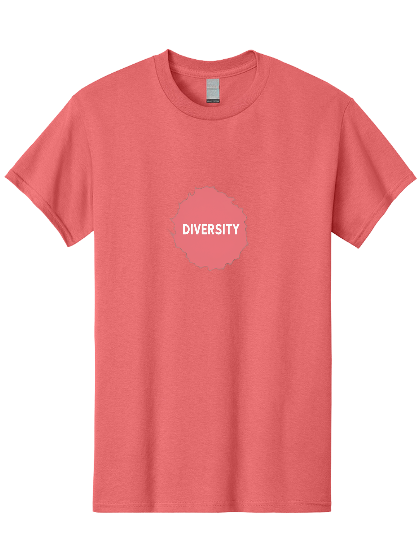 Diversity Men'S Graphic Tee, 100% Cotton, Comfortable Casual Summer Wear, Machine Washable, Diversity Concept, Pink Splash, White Text, Inclusive Messaging, Empowerment Graphics, Equality Symbols, Social Justice Imagery Bab858
