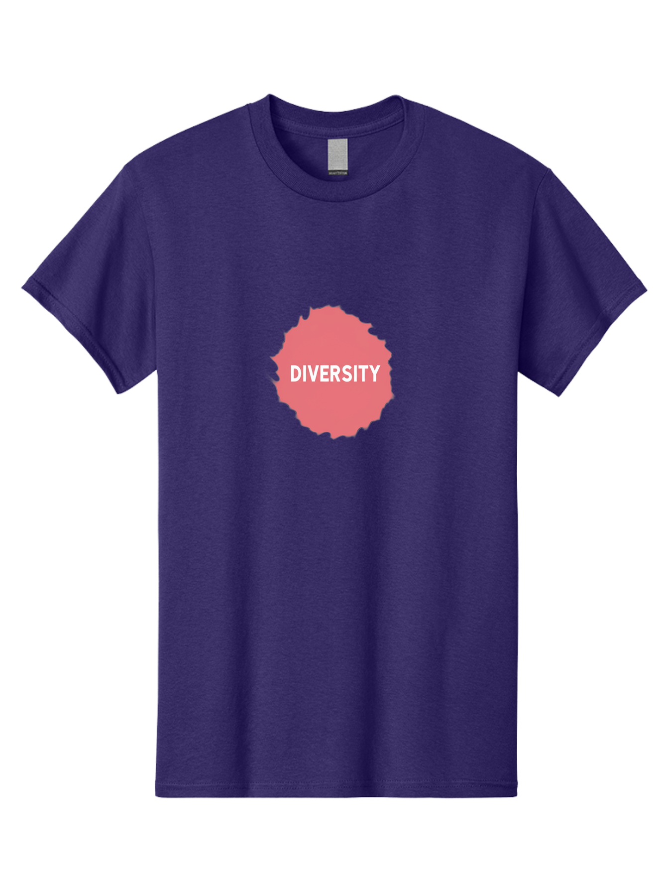 Diversity Men'S Graphic Tee, 100% Cotton, Comfortable Casual Summer Wear, Machine Washable, Diversity Concept, Pink Splash, White Text, Inclusive Messaging, Empowerment Graphics, Equality Symbols, Social Justice Imagery Bab858